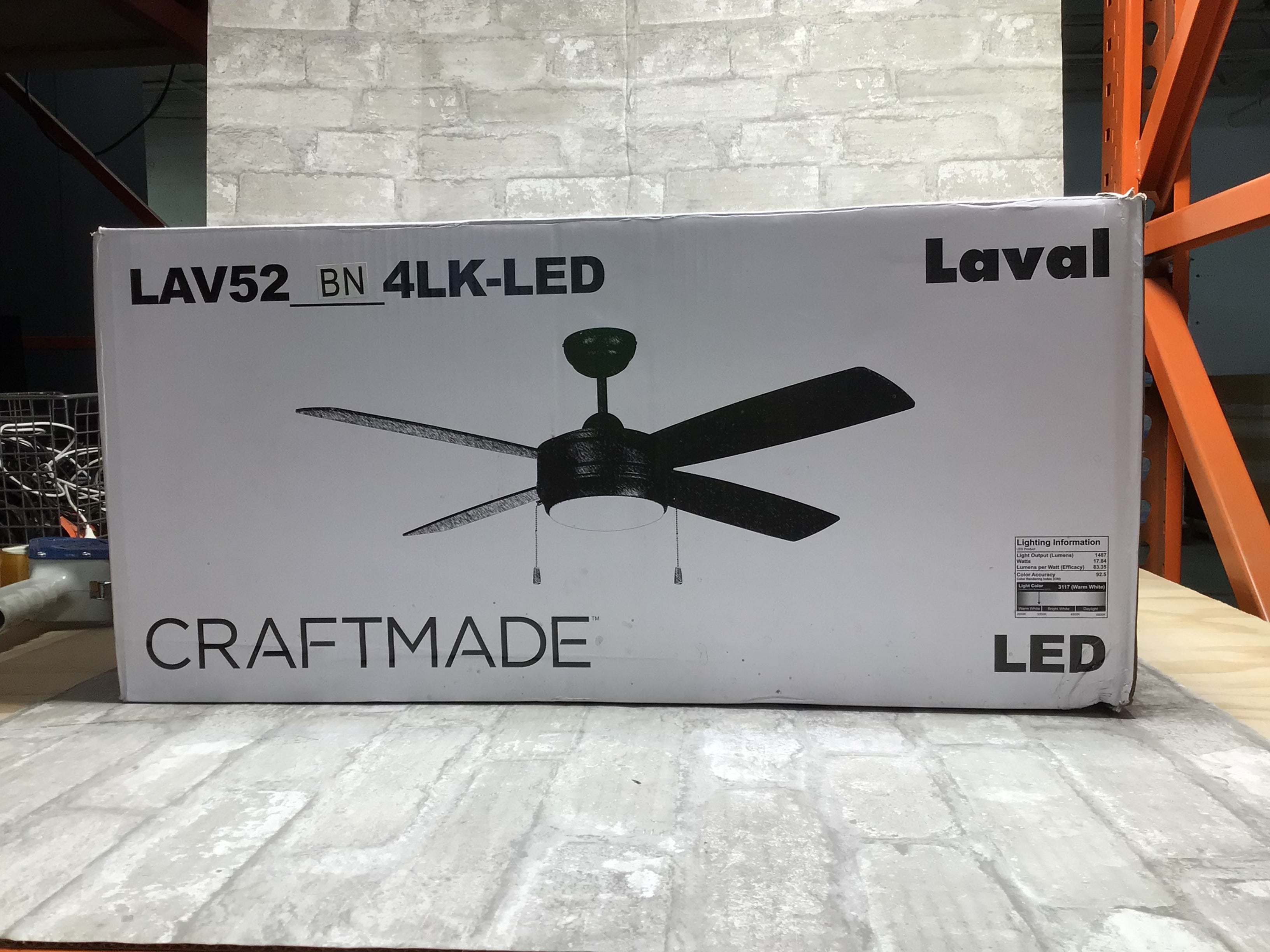 Craftmade Lighting LAV52BN4LK-LED Laval - 52 Inch Ceiling Fan*OPEN BOX* (8223158370542)