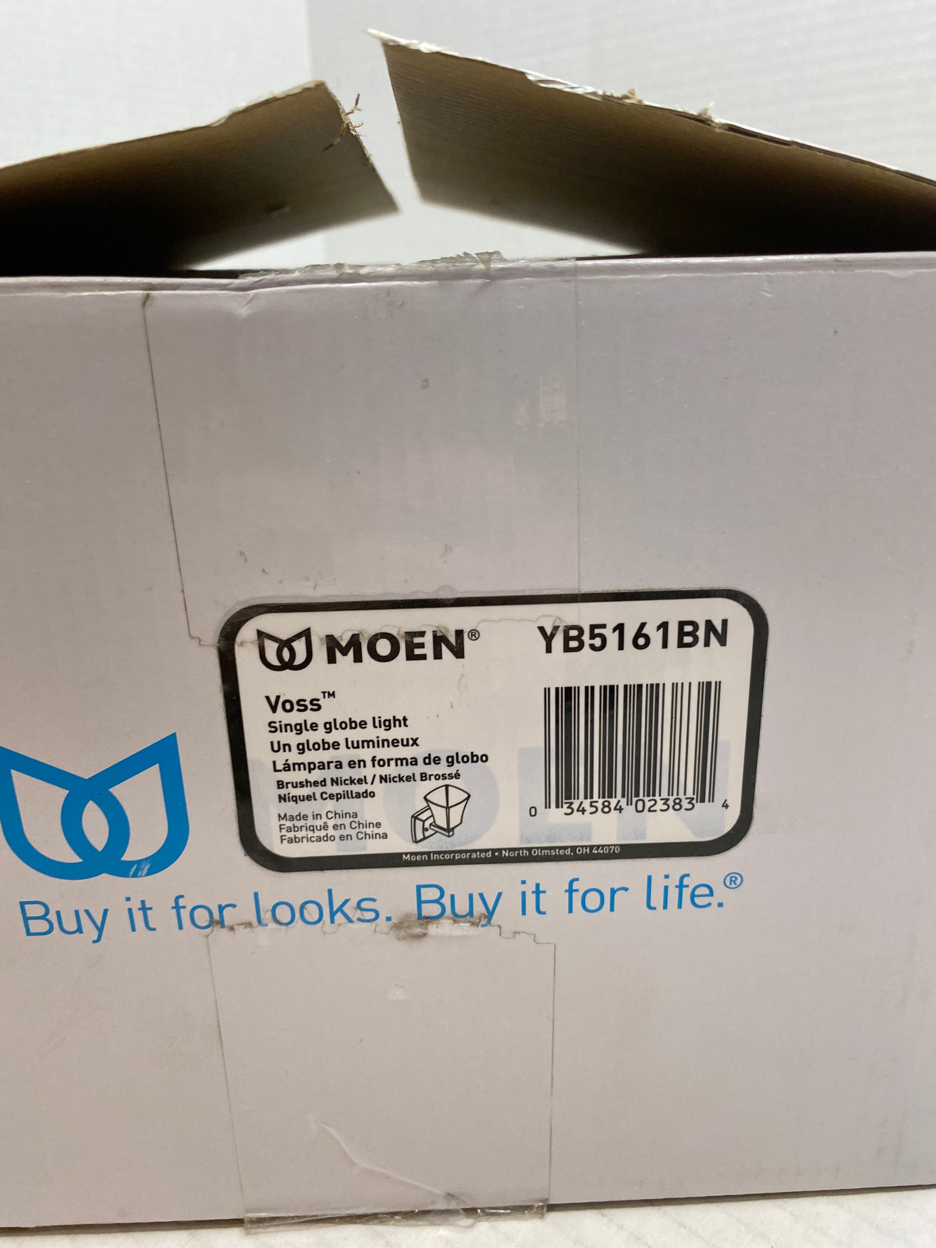 Moen YB5161BN Voss 1-Light Dual-Mount Vanity Fixture *OPEN BOX* (8220591194350)