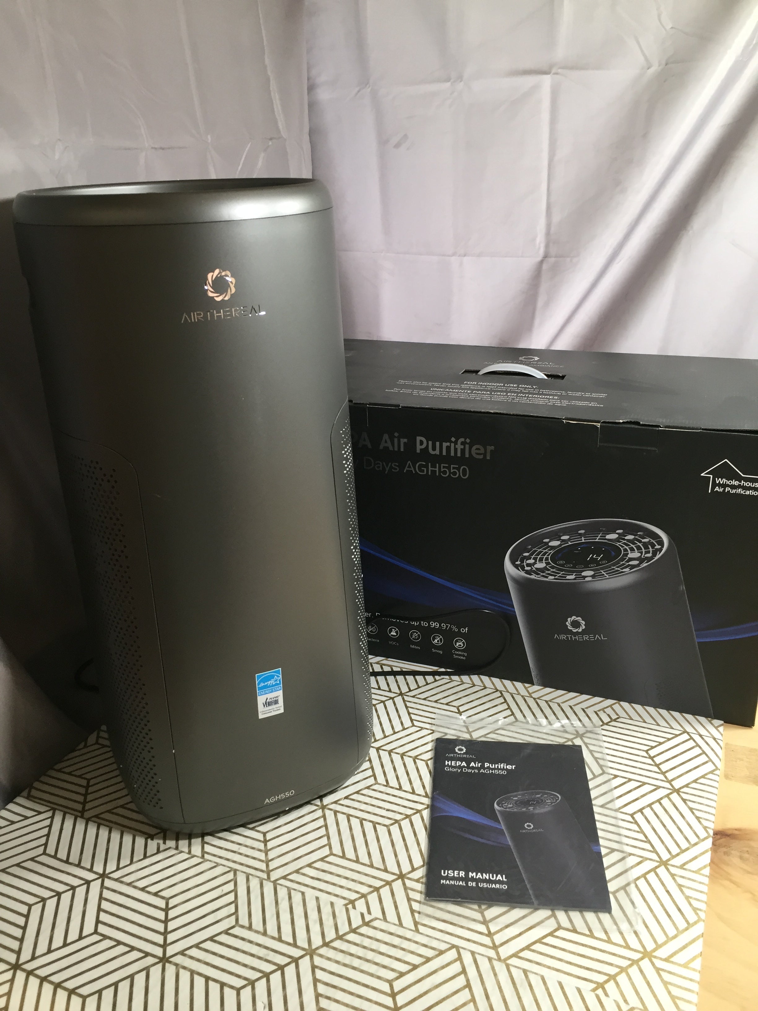 Airthereal AGH550 Glory Days HEPA Filter Air Purifier Air Quality Monitor (8093185179886)