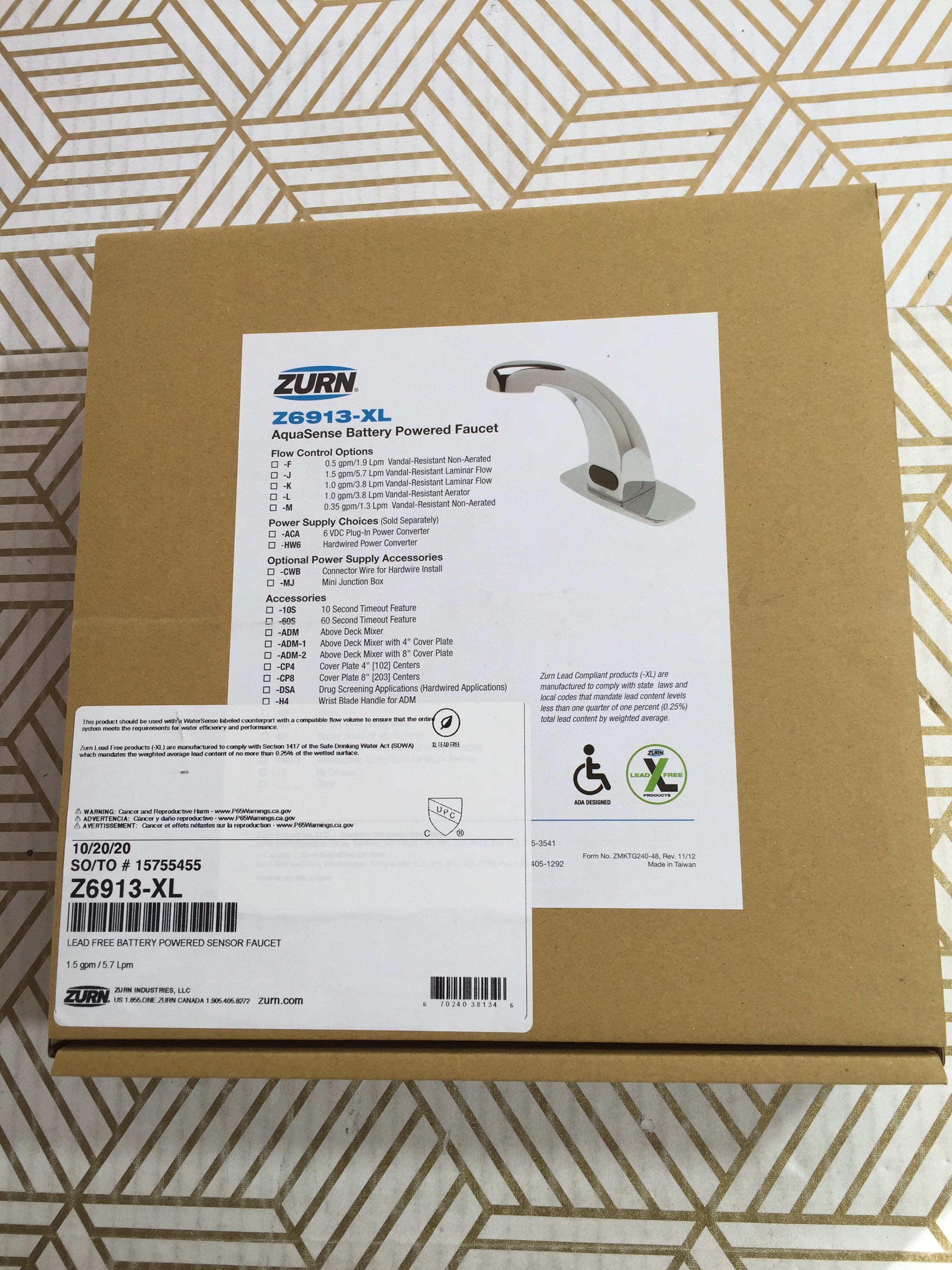 Zurn Z6913-XL Batter Powered Single Hole XL Faucet *NEW* FREE SHIPPING (8141299876078)