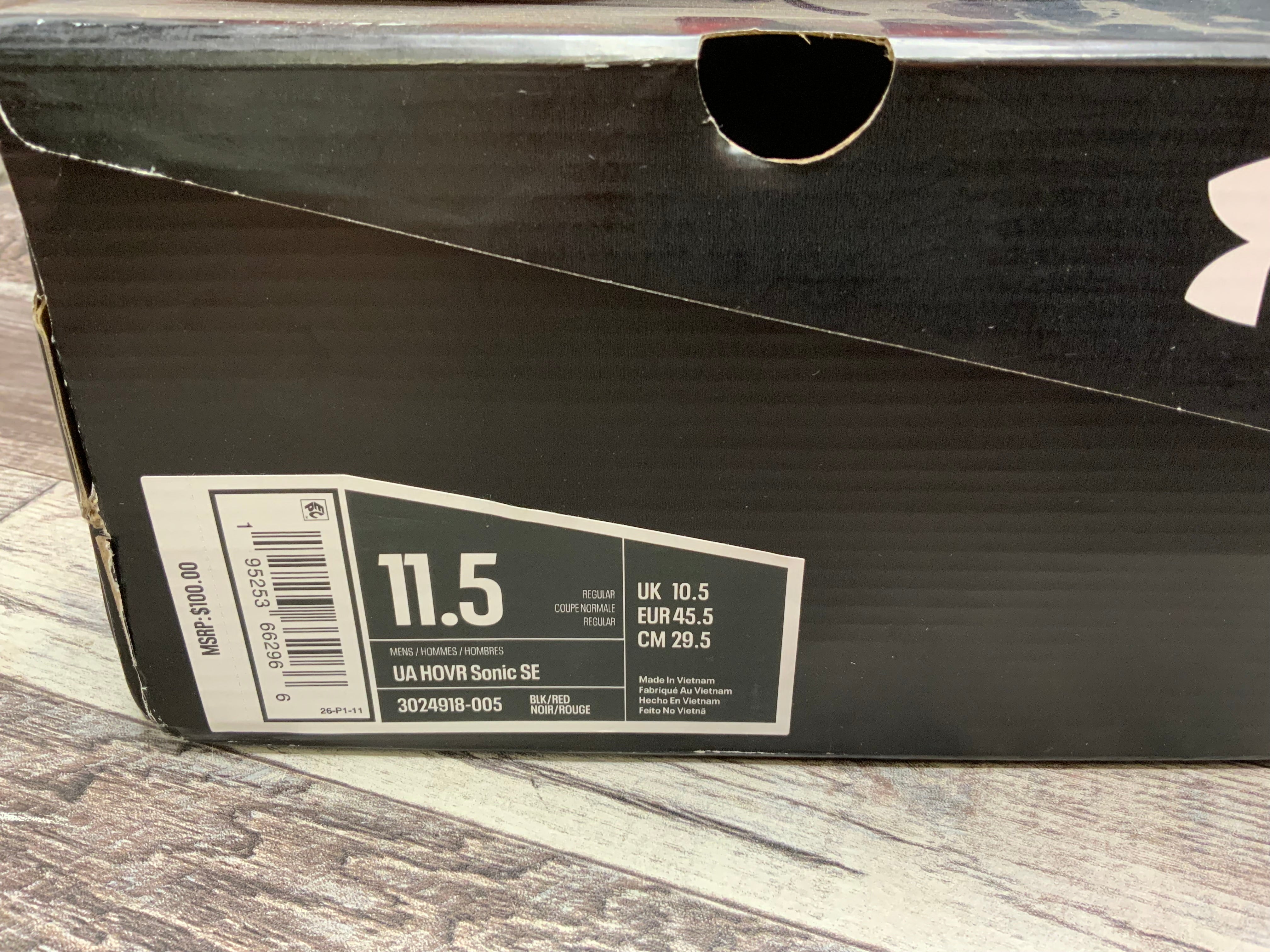Under Armour Hover Sonic SE (Black/Red, Size 11.5) (8108987252974)