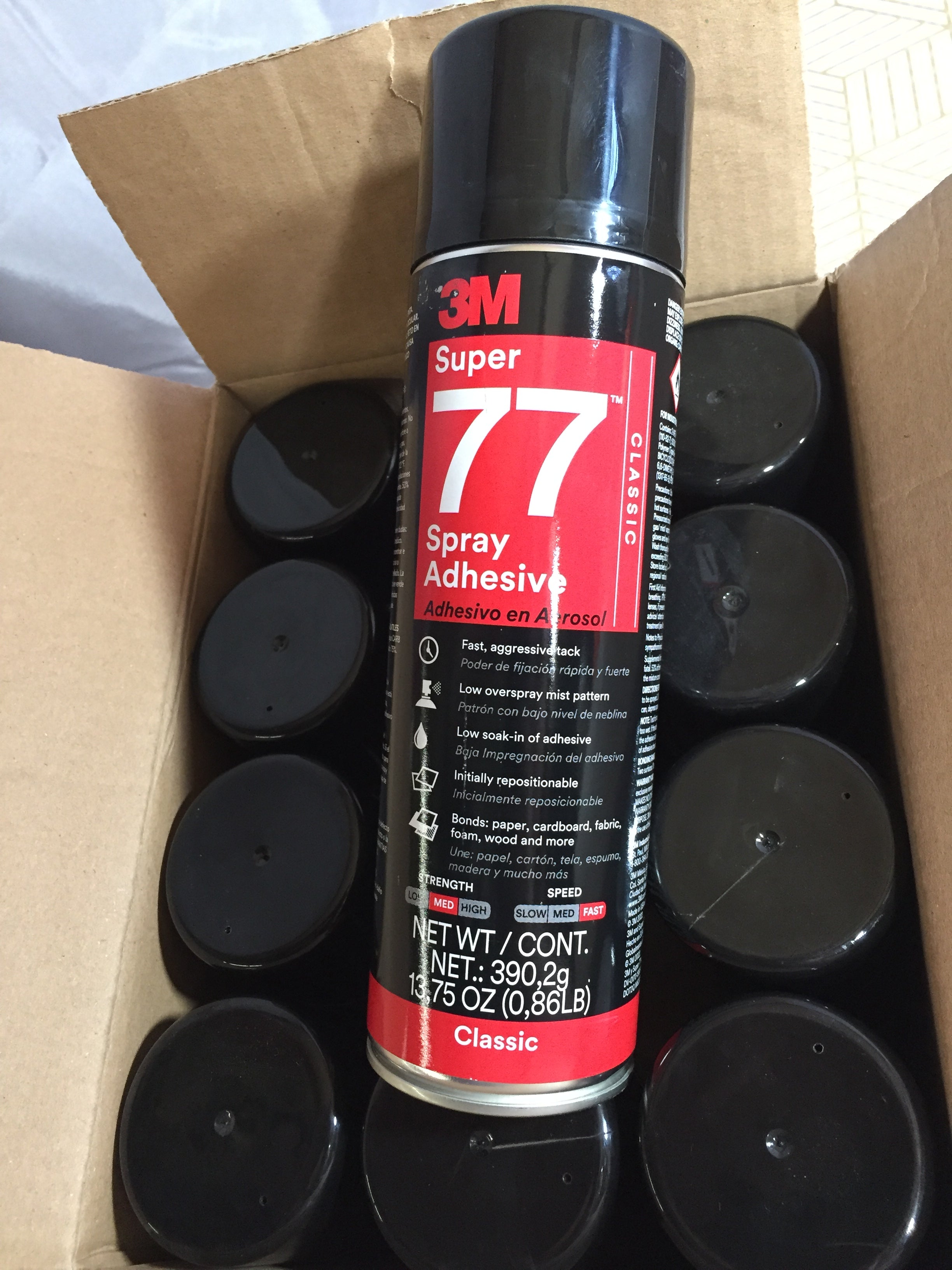 3M SUPER 77 Spray Adhesive Classic | 12 CANS | **EXPIRED** (8190647501038)