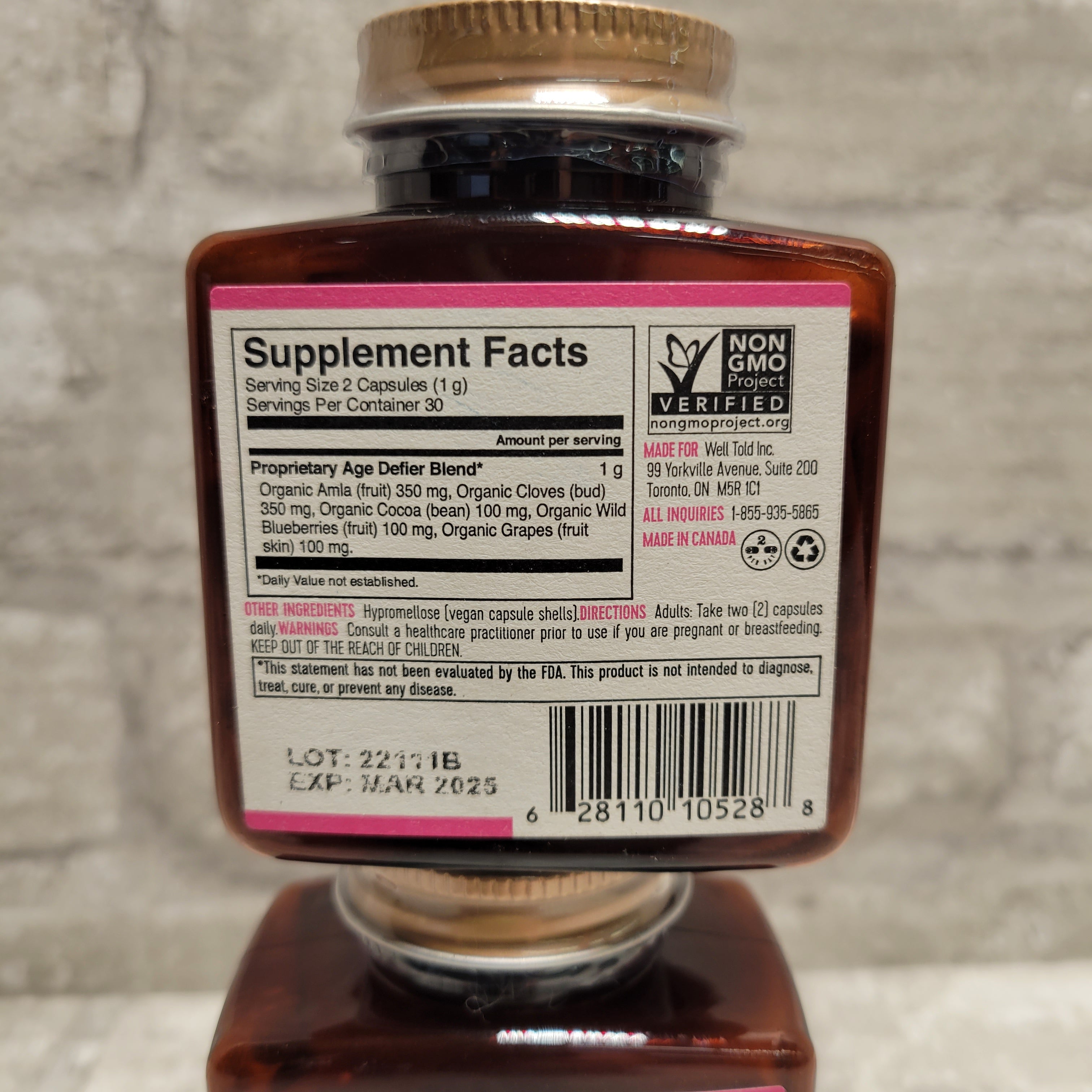 Well Told Health Age Defier With Antioxidants 60 Capsules, 2 pack, 3/2025 (8109017399534)