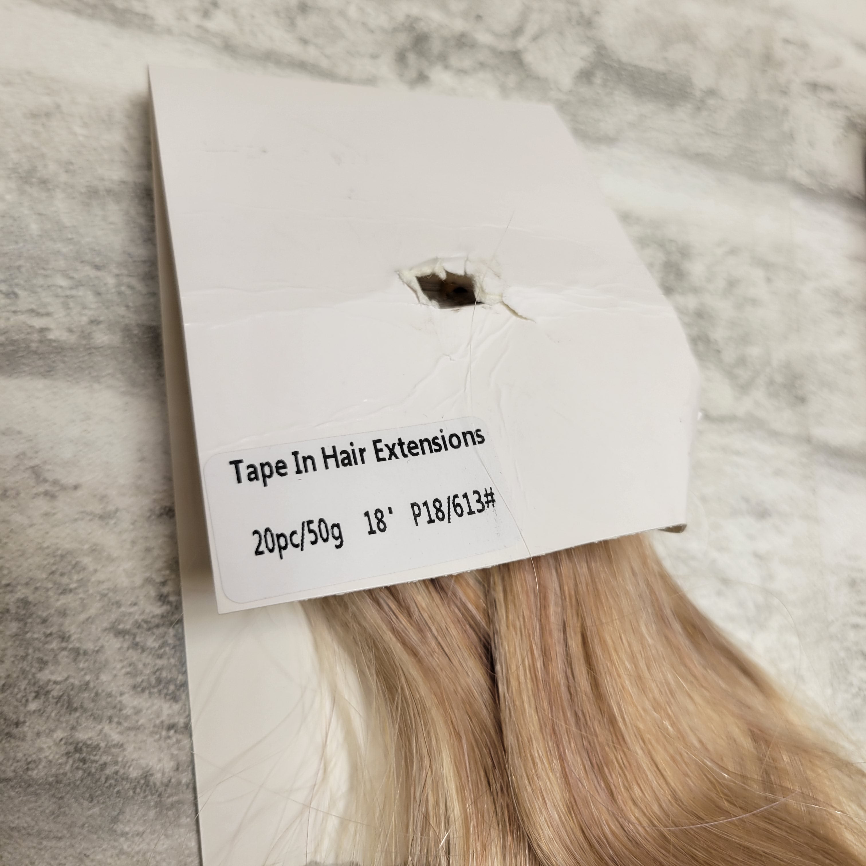 100% Human Hair Tape in Extentions, 20pc/50g, P18/613#, 18