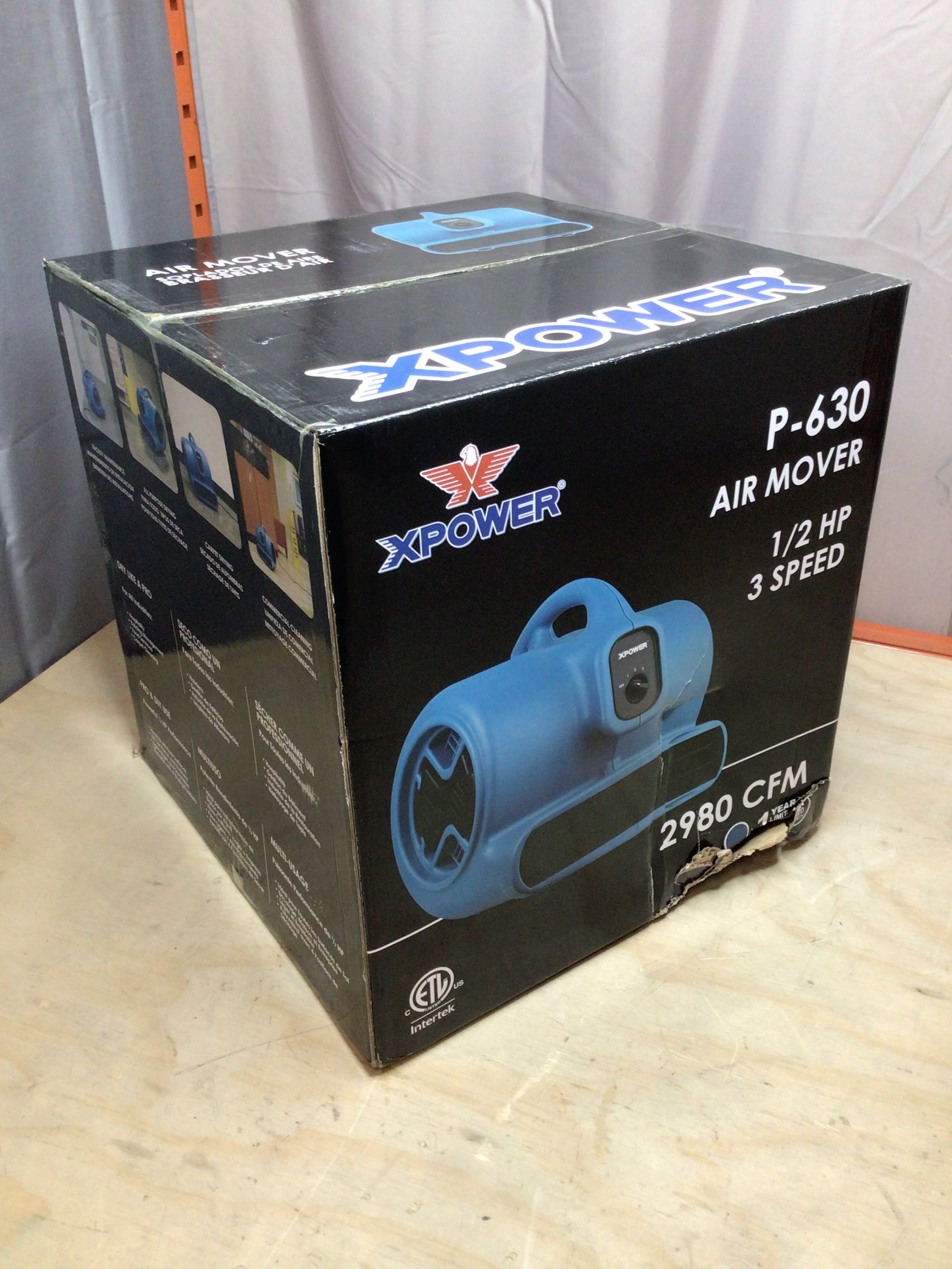 XPOWER P-630 1/2 HP, 2800 CFM Air Mover **Box Damage, Sealed** (8174540685550)