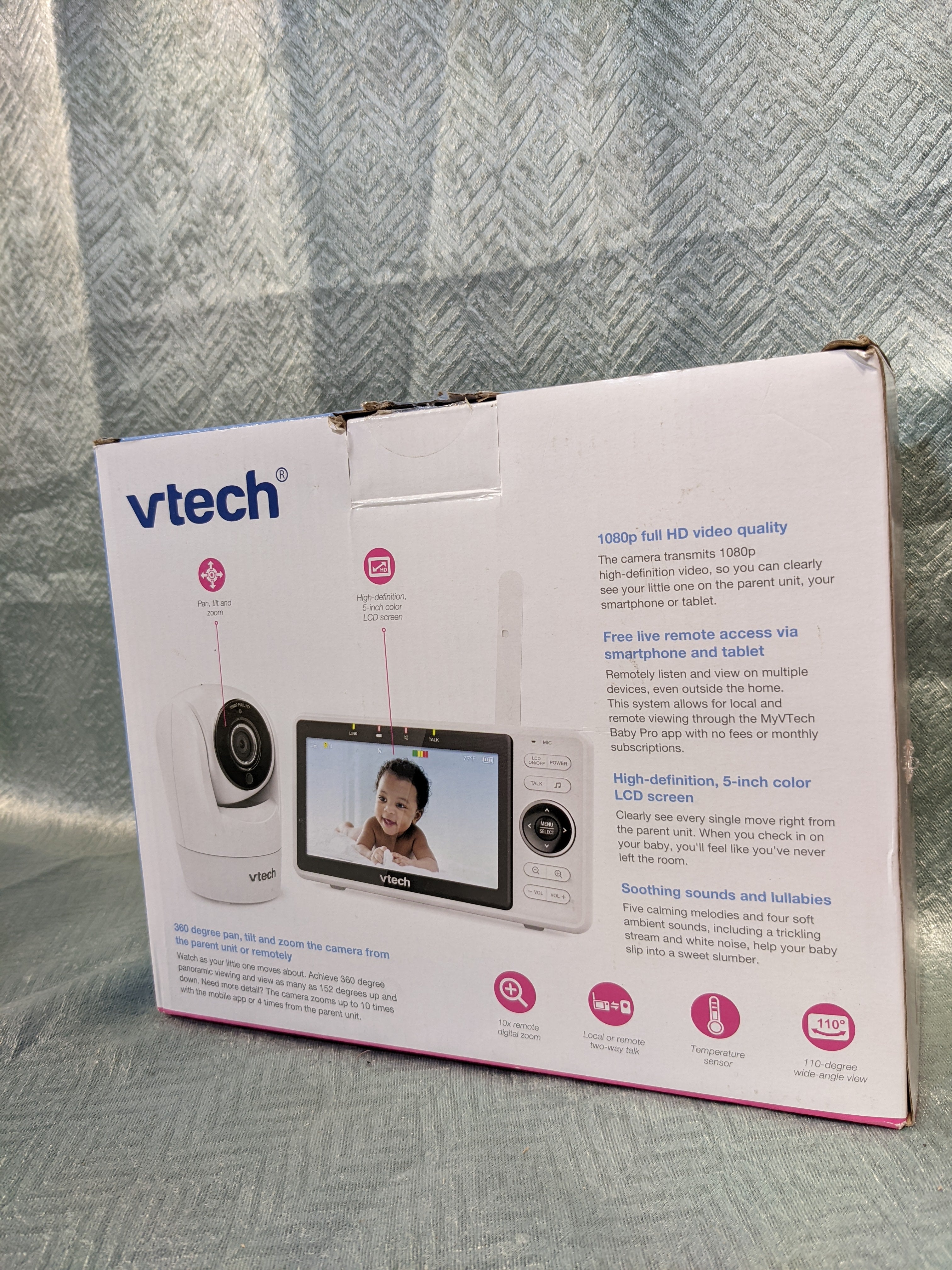 VTech Upgraded Smart WiFi Baby Monitor VM901, 5-inch 720p Display, 1080p Camera, HD NightVision (7570014208238)