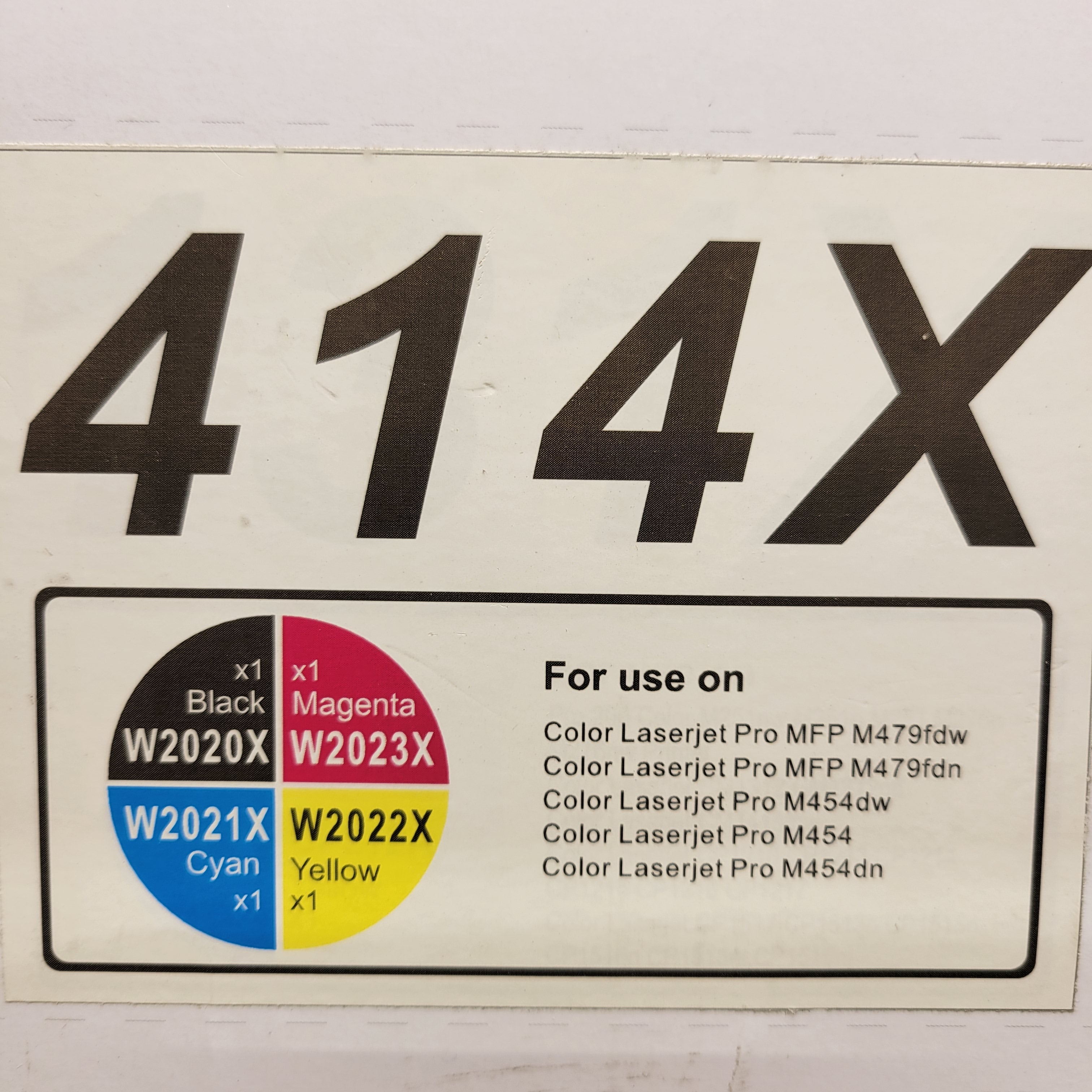 4PK Toner (No Chip) For HP 414X Color Laserjet Pro, C,M,Y,Blk (7674214613230)
