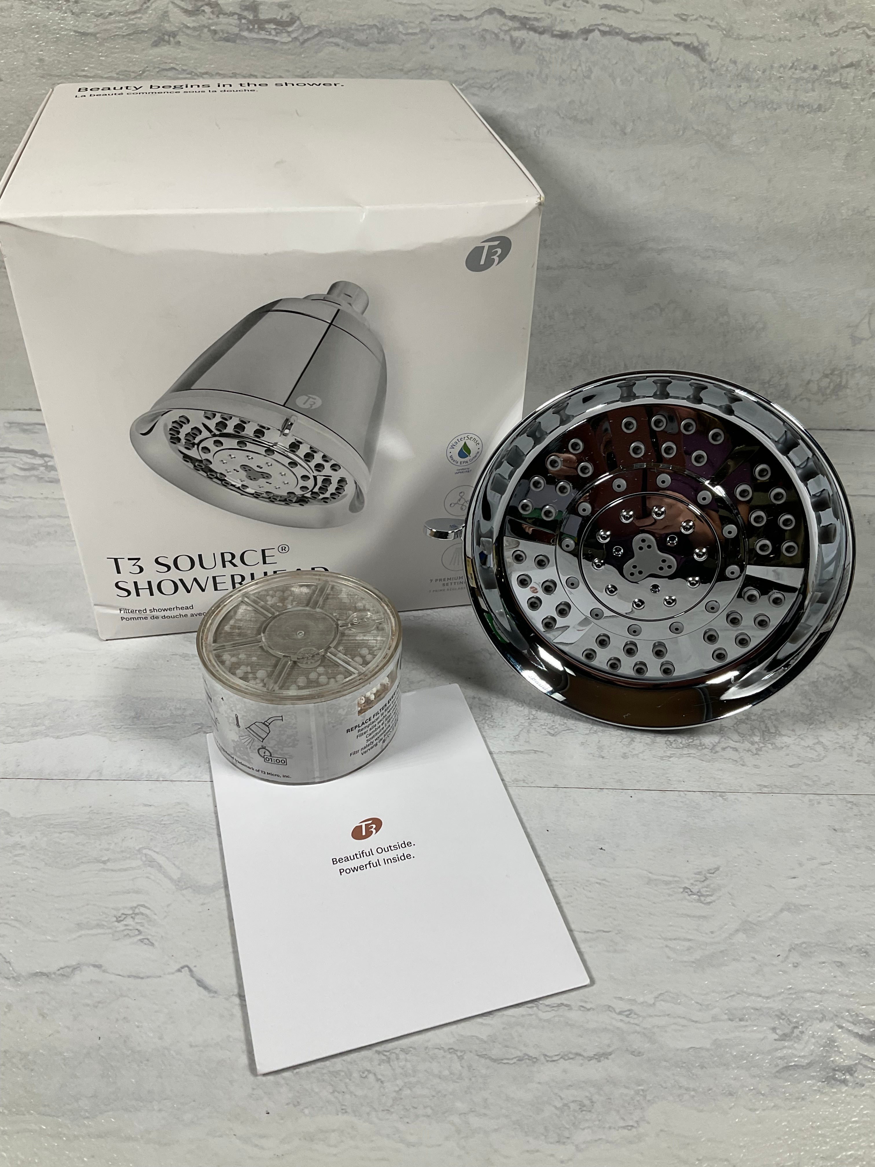 T3 Source Showerhead Adjustable Chrome Shower Head with Chlorine Filter (6959887614135)