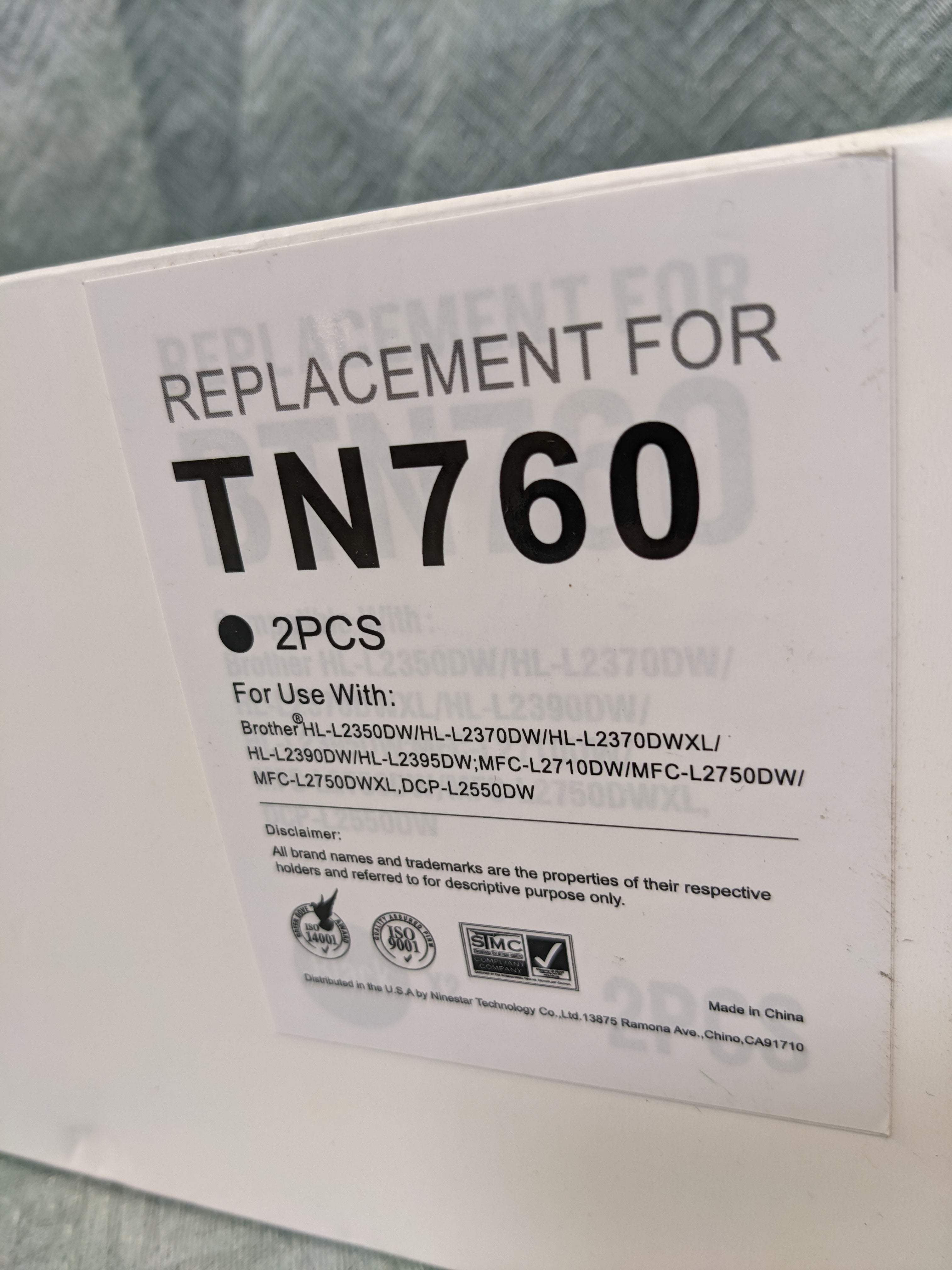 Toner Cartridge Replacement for TN760 (2 Cartridges) (7562716578030)