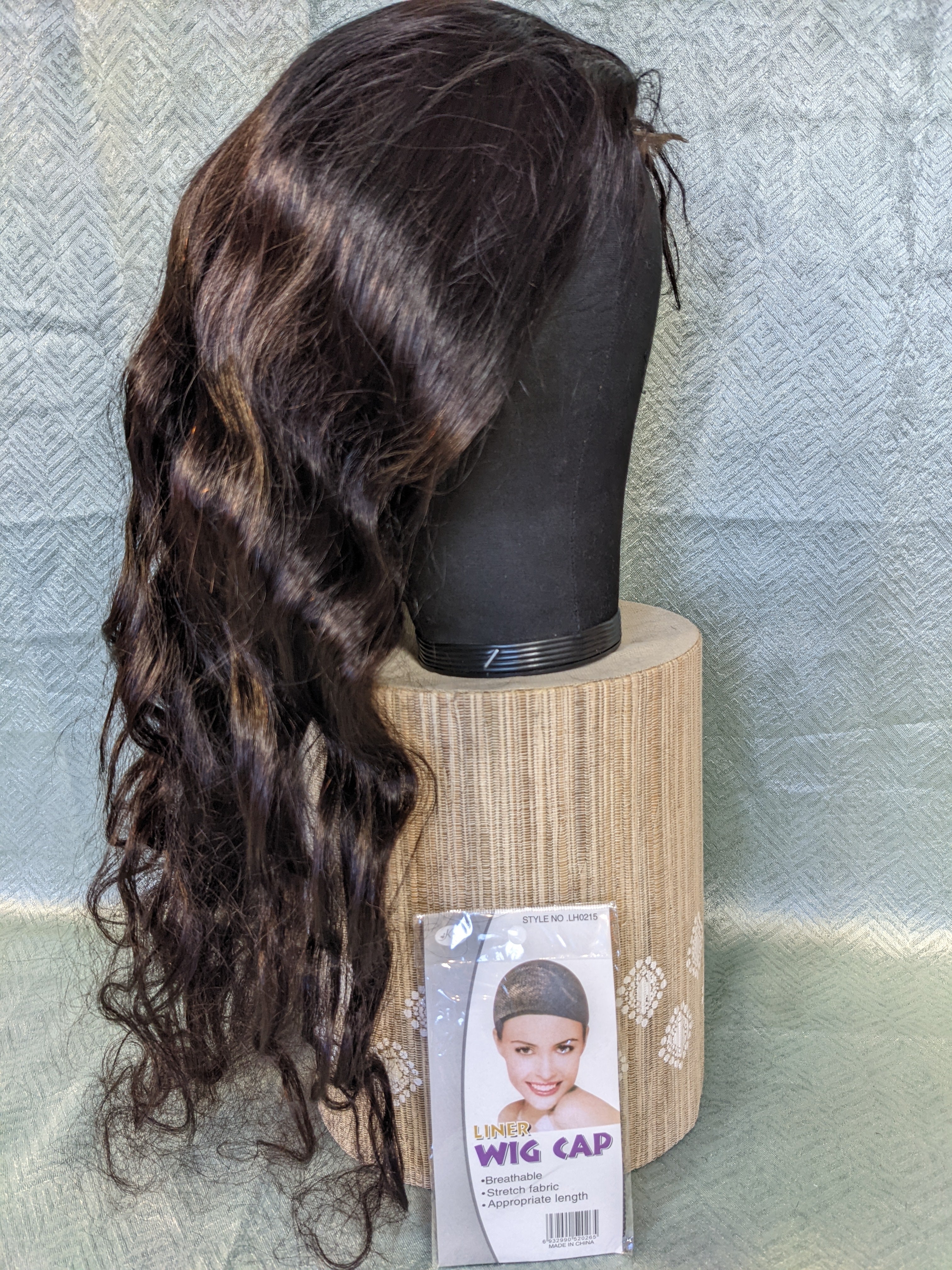 100% Human Hair Wig Natural Curly Dark Brown 28
