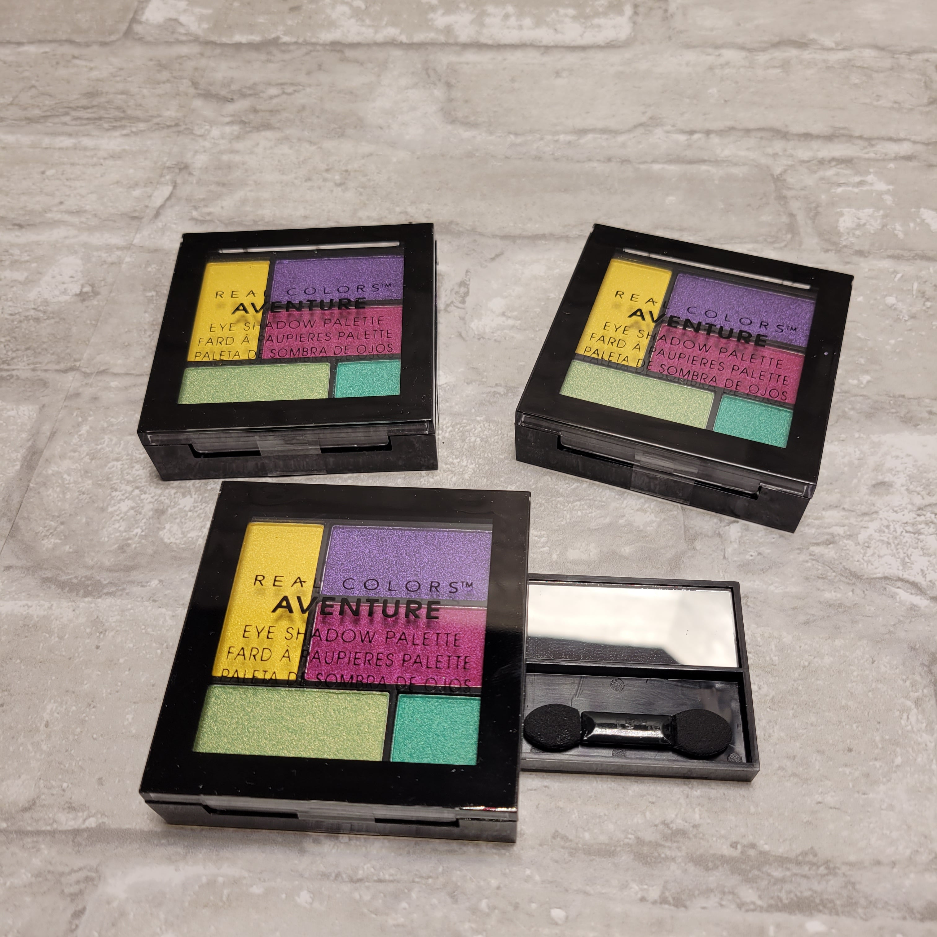 Eye Shadow Real Colors Aventure Palette Bal Harbour Purple Pink Yellow, Lot of 3 (8060661268718)