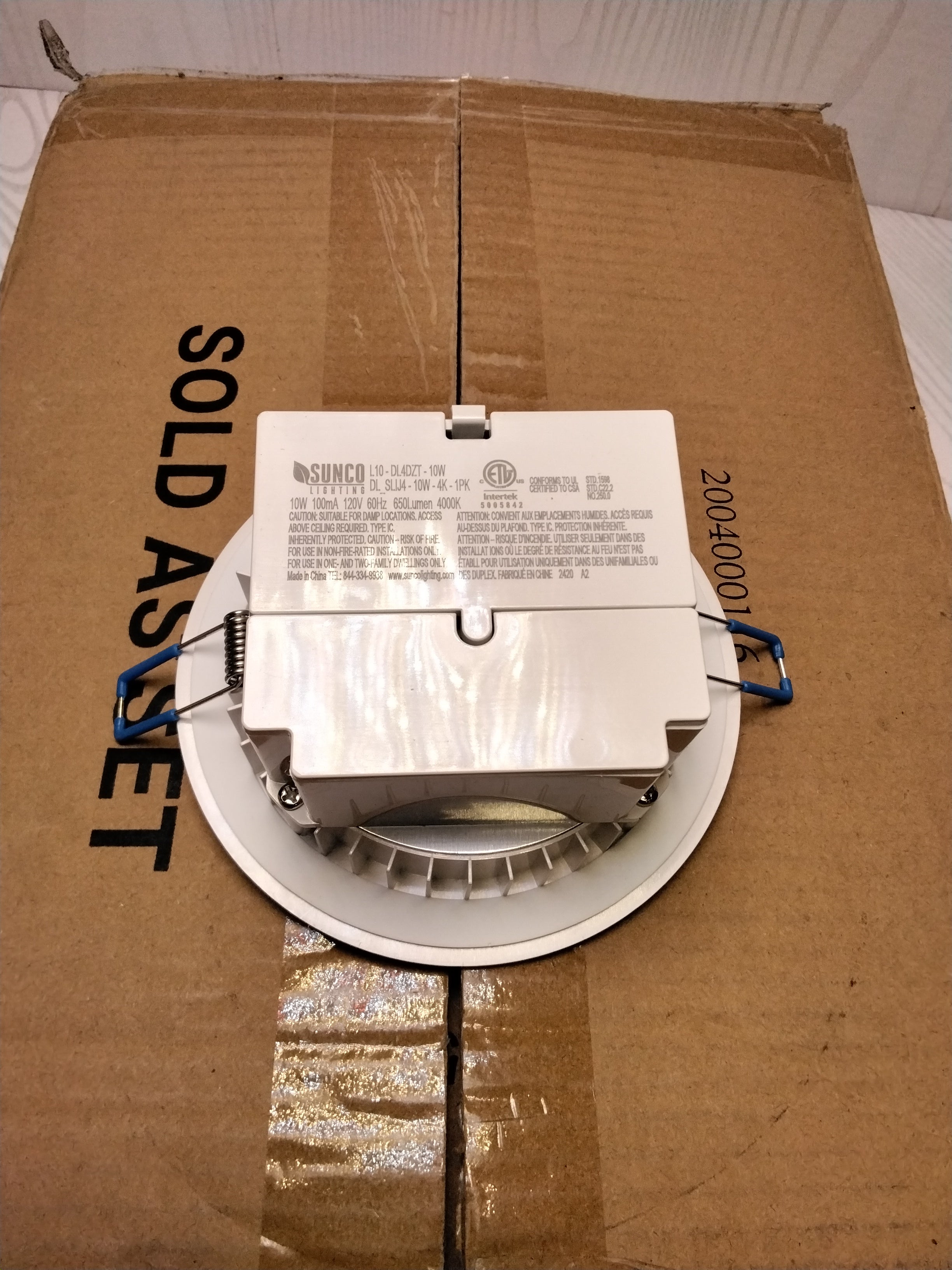 Sunco Lighting 12 Pk. 4 Inch Ultra Thin LED Recessed, 4000K Cool White, 10W(60W) (7765527396590)
