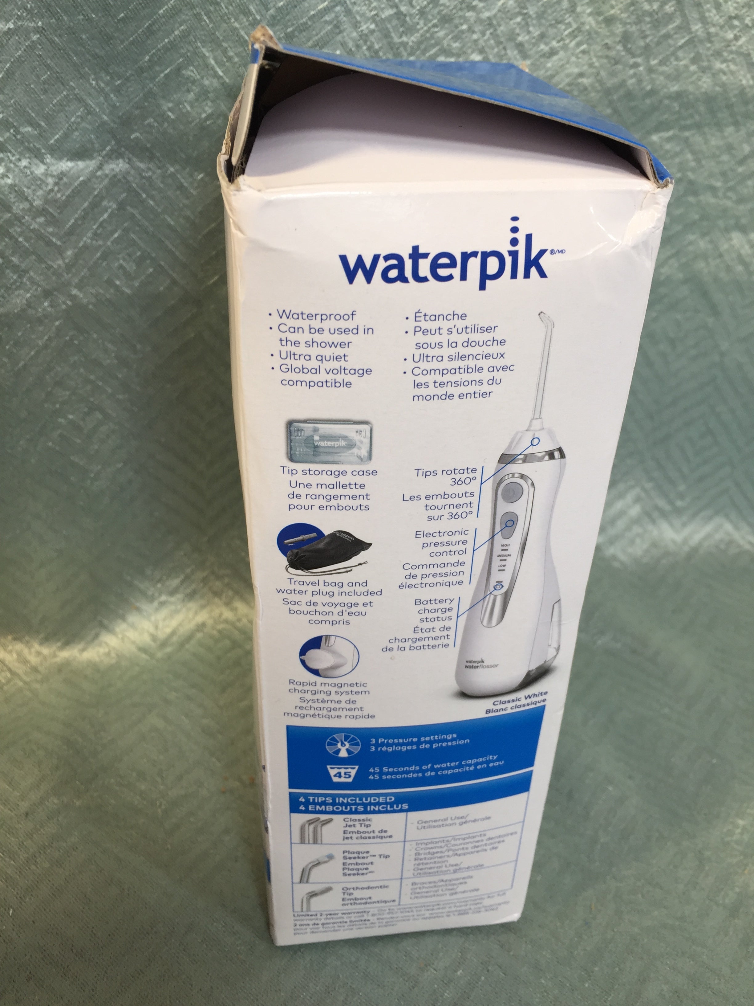 Waterpik Cordless Water Flosser with 4 Tips and Travel Bag - WP-560 **NEW** (7614916329710)