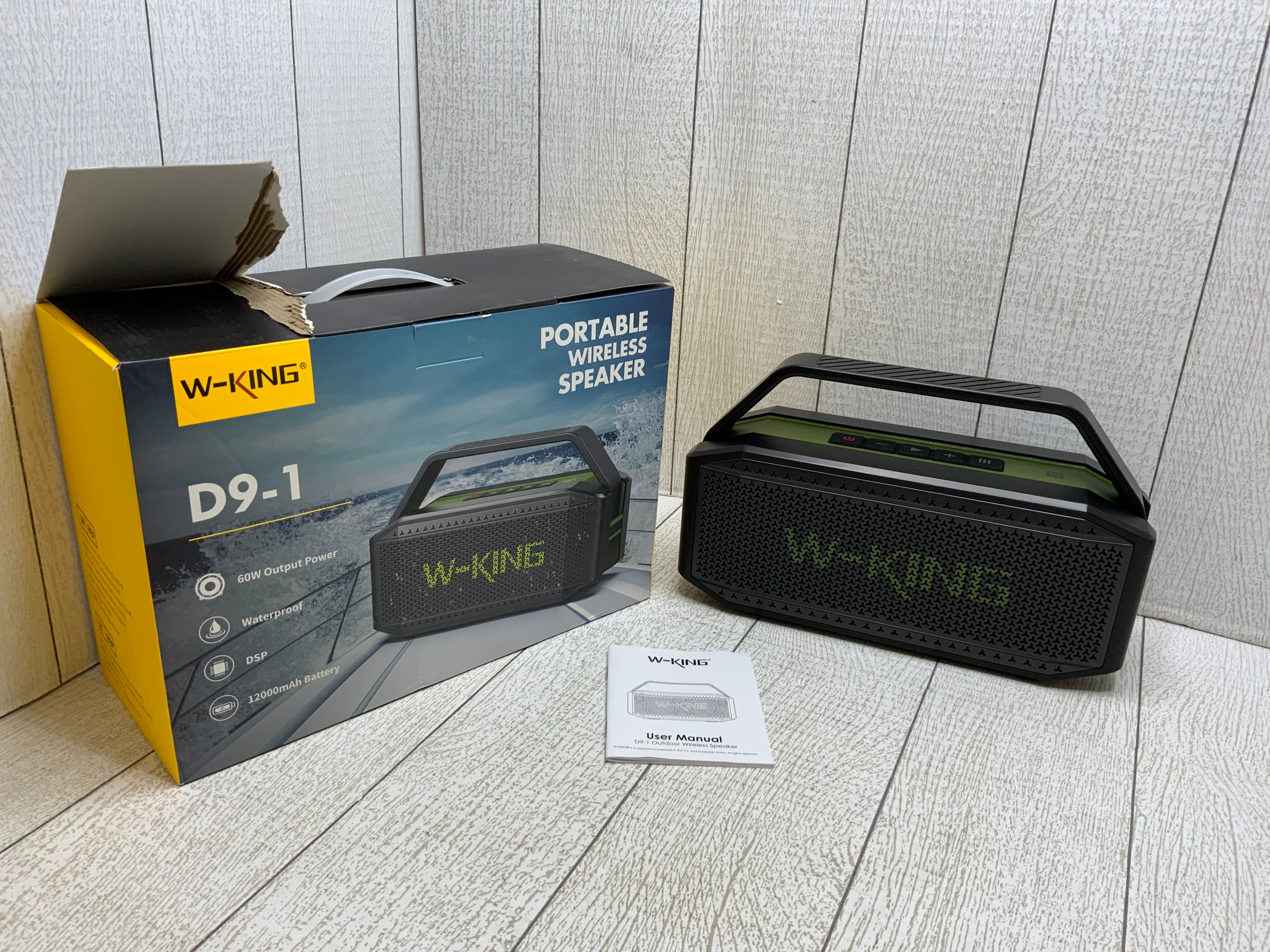 W-King D9-1 Bluetooth Stereo Speaker 60W - (Green) (Waterproof) (8024922554606)
