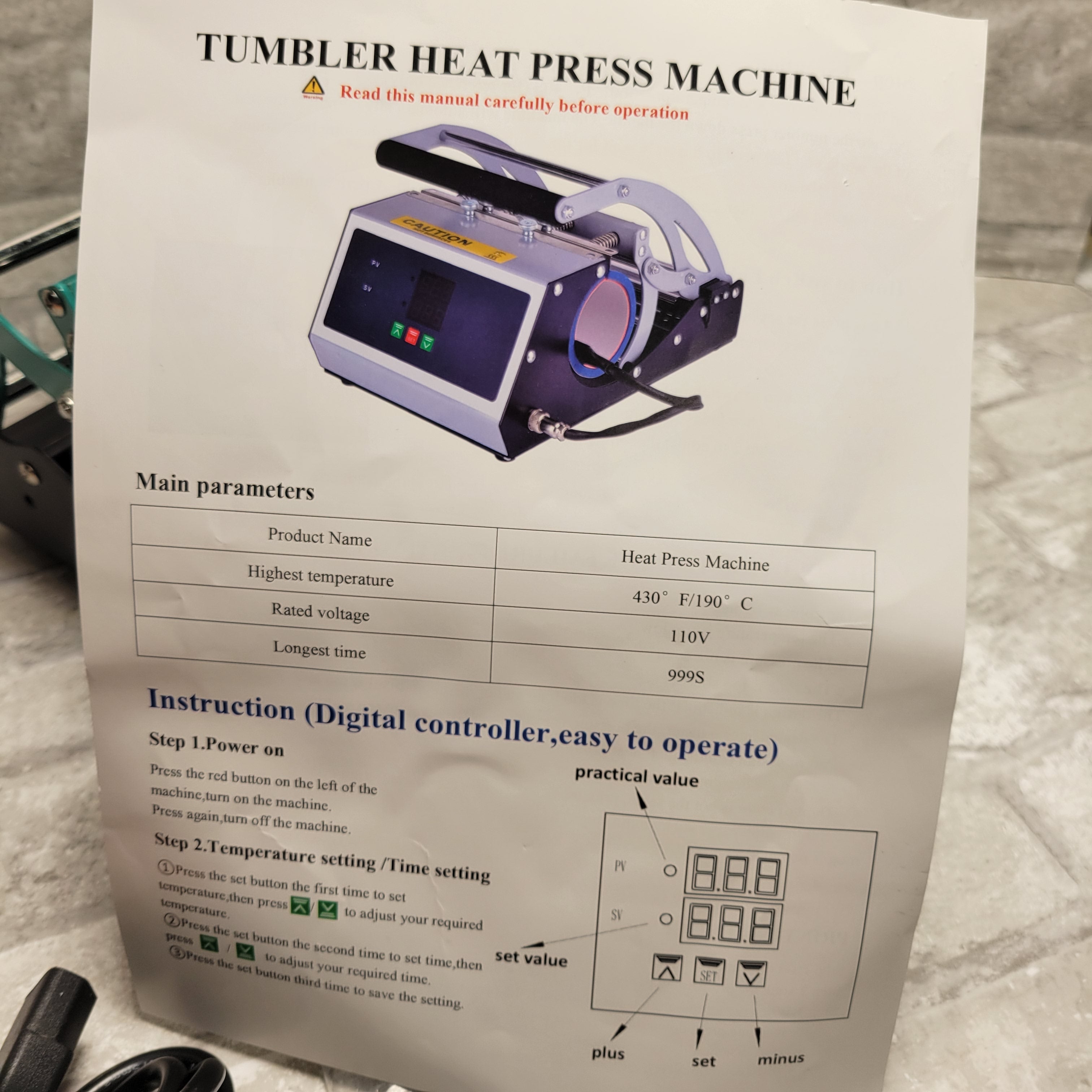 Tumbler Mug Heat Press Machine Fits 20oz 30oz 16oz 11oz (8031033983214)