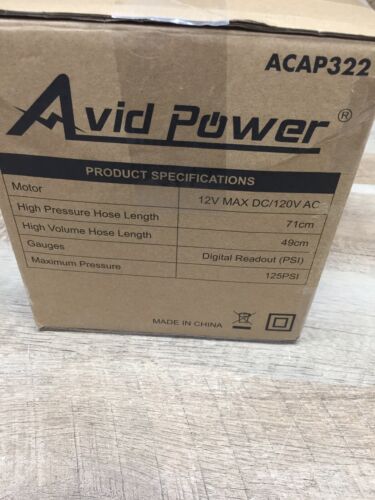 AS IS SEE NOTES AVID POWER Air Compressor, 12V DC / 110V AC Dual Power (6922774773943)