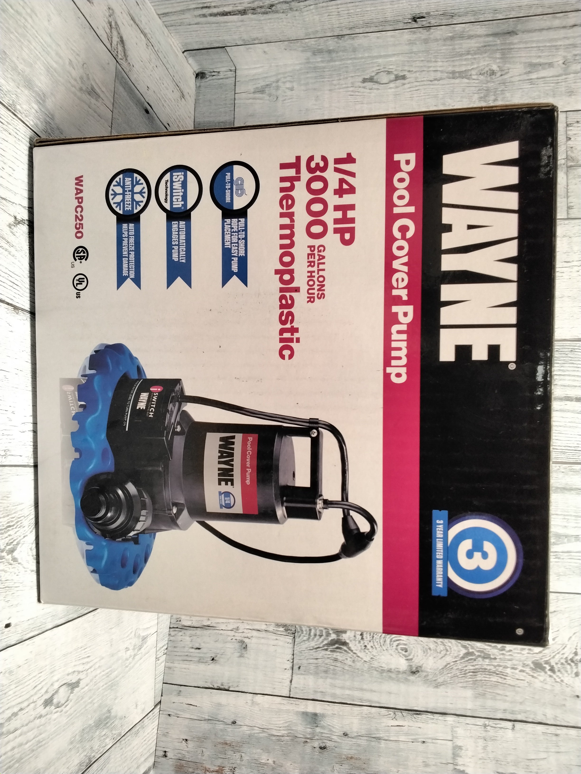 Wayne Pool Cover Pump 1/4 HP 3000 Gallons Per Hour (7913665659118)