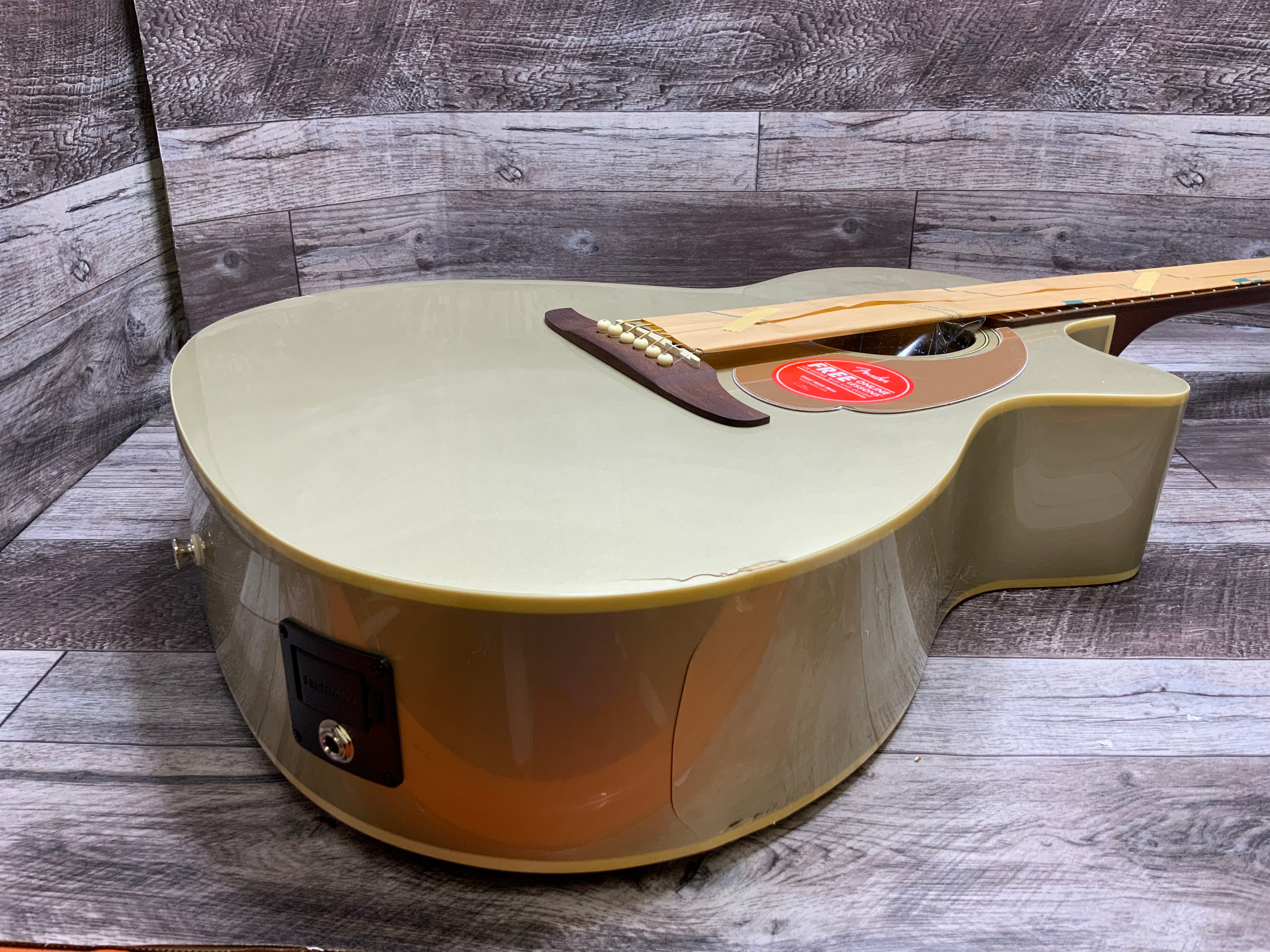 Fender Newporter Player Acoustic Guitar, Champagne, Walnut Fingerboard (8095700779246)