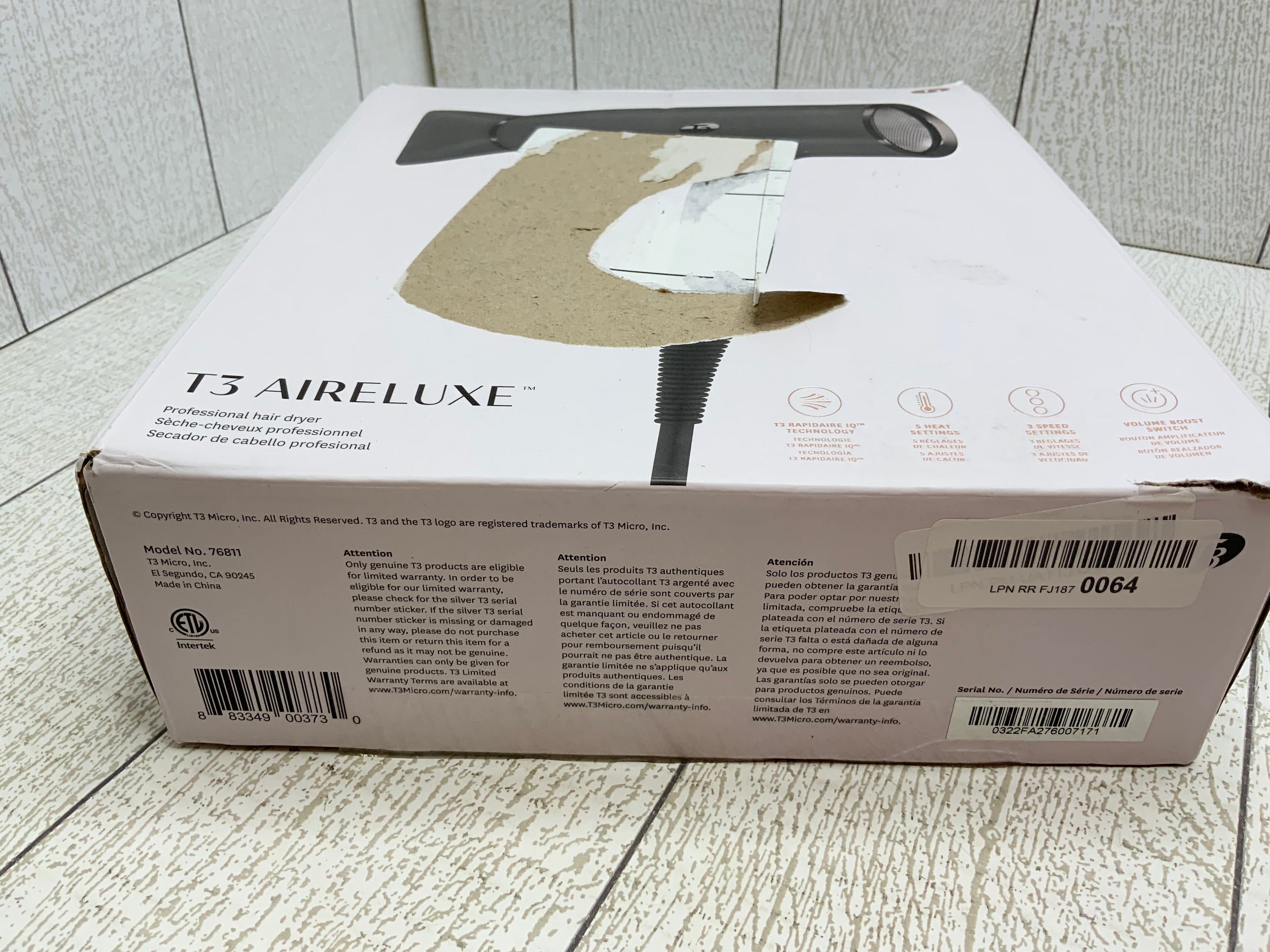 T3 AireLuxe Professional Hair Dryer - Black - (8026724040942)