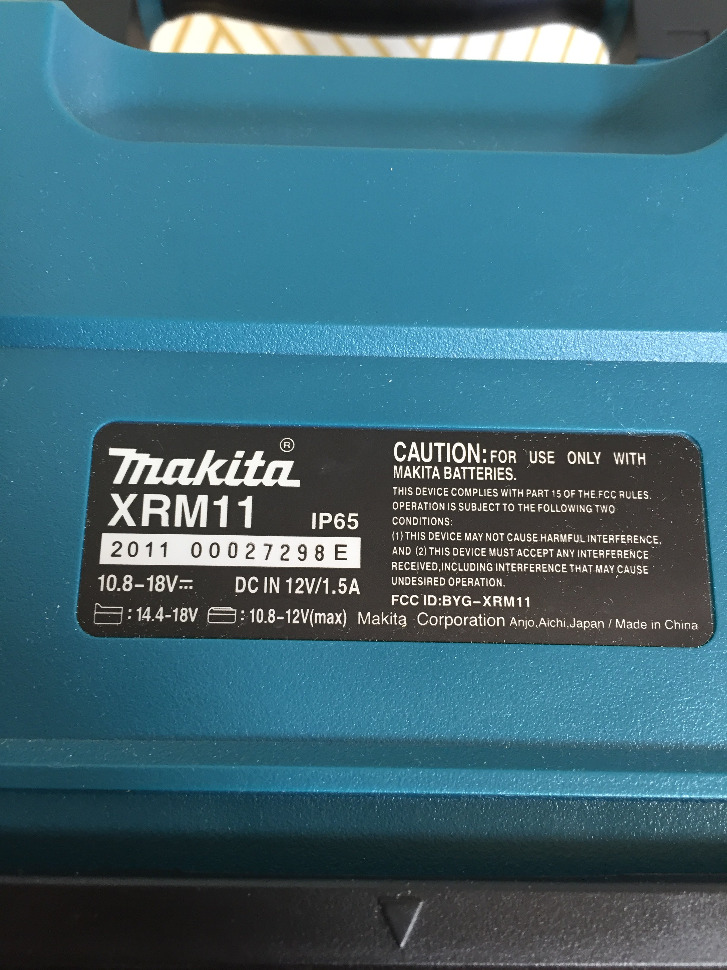 Makita XRM11 18V LXT/12V max CXT LithiumIon Cordless Bluetooth Job Si