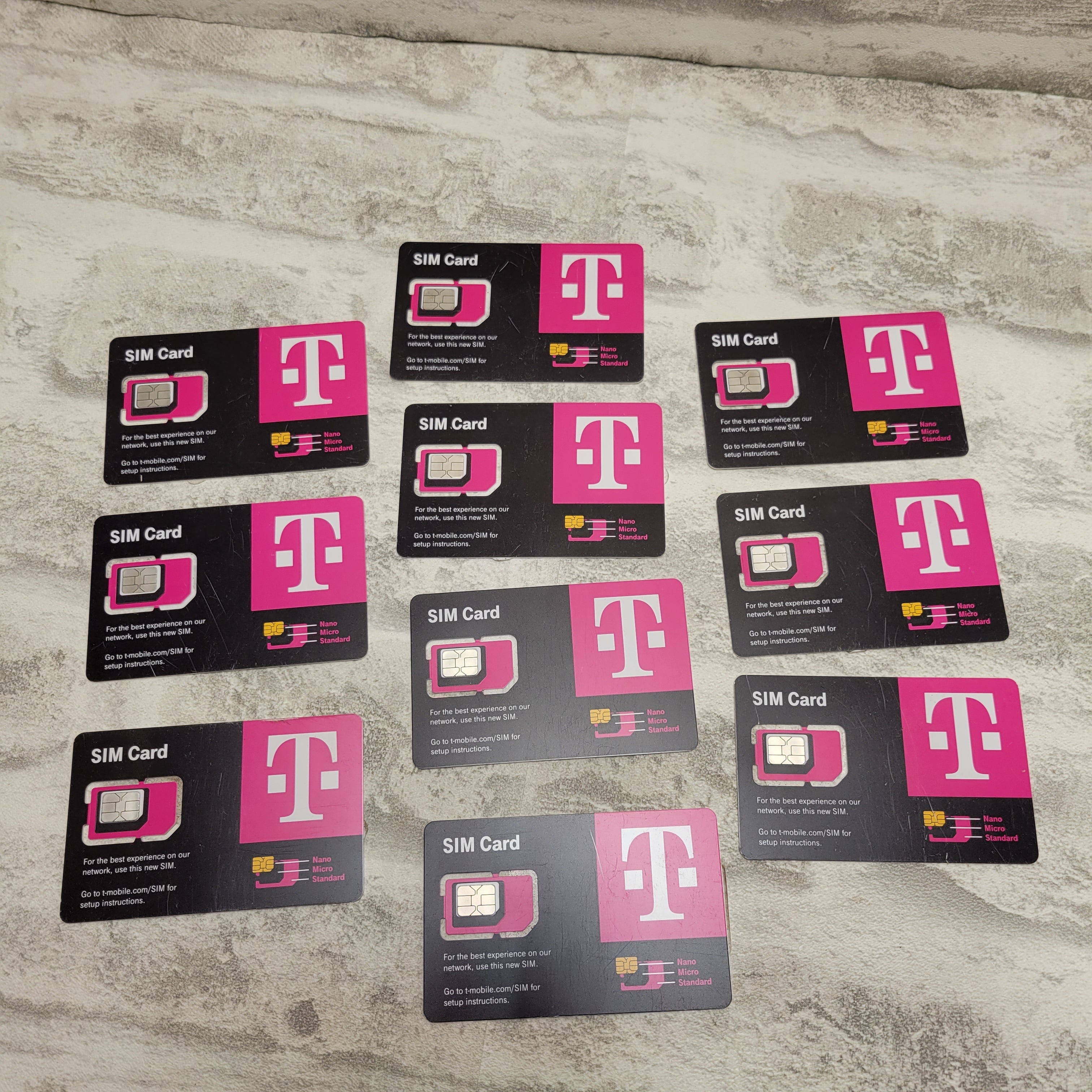 (Lot of 10) TMO T-Mobile SIM Card R15 5G 4G LTE Triple Cut Nano Micro 3 in 1 (7611578810606)
