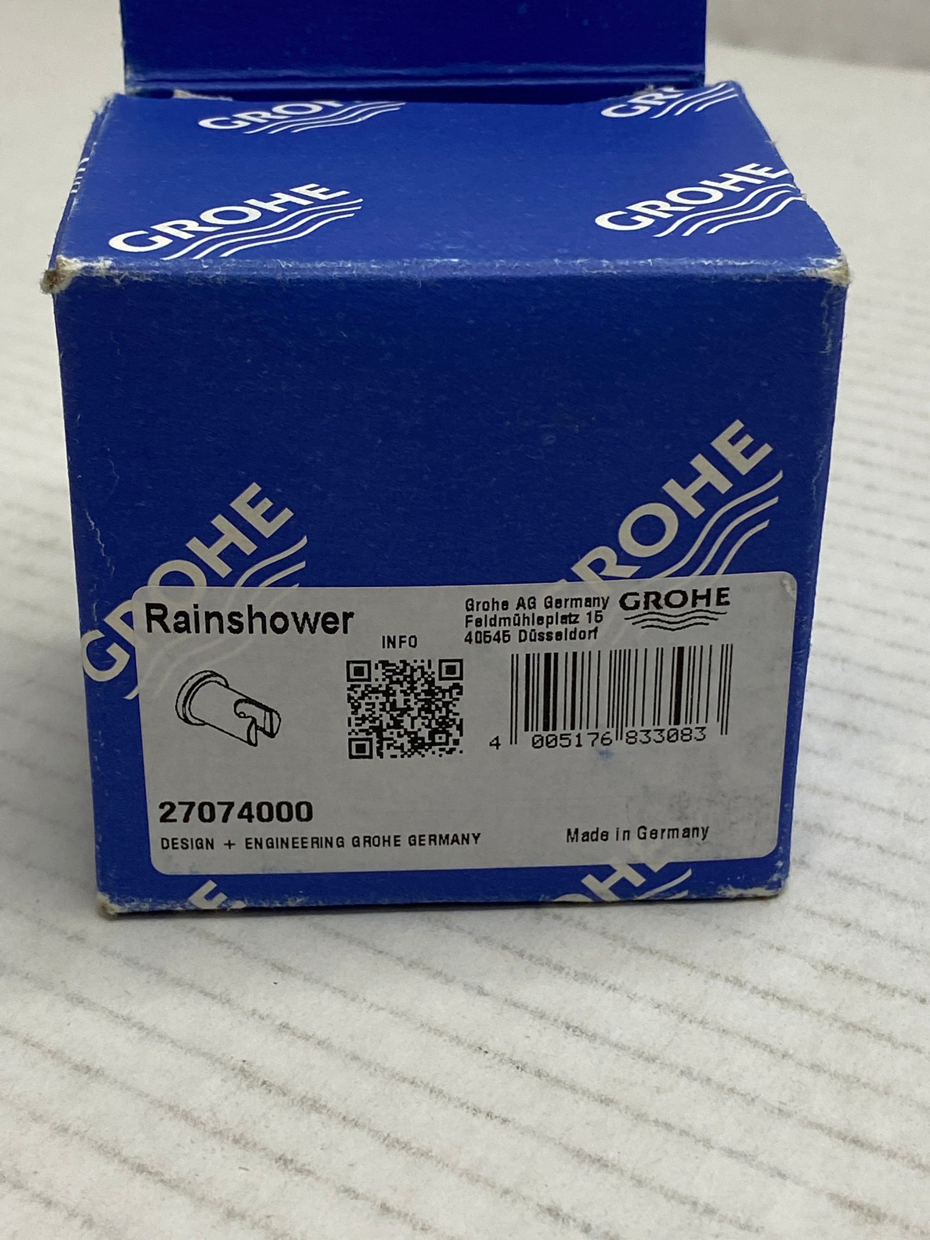 GROHE 27074000 Rainshower Wall Hand Shower Holder, Starlight Chrome *OPEN BOX* (8218419069166)