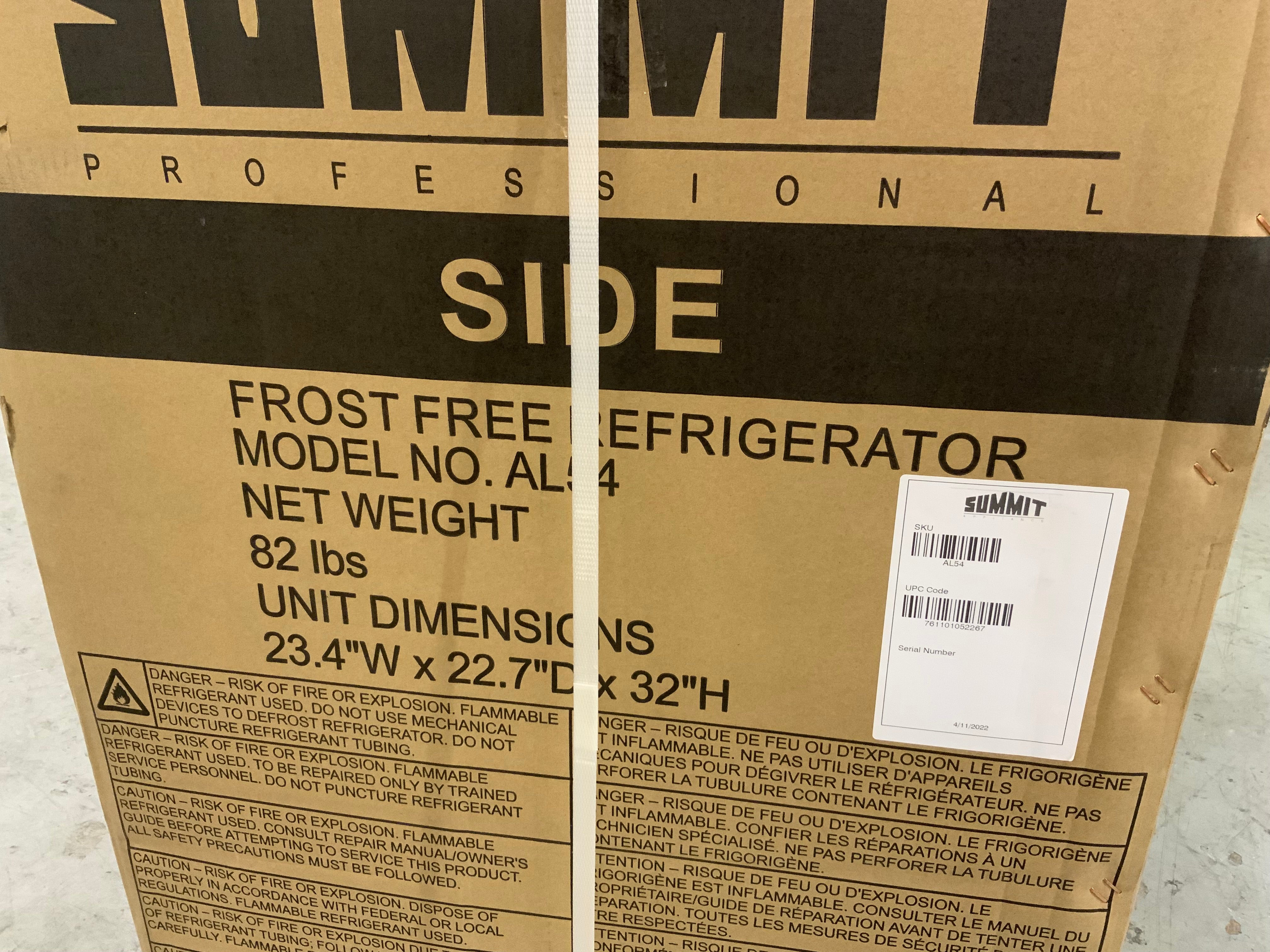 Summit AL54 ADA Height 24" BuiltIn Undercounter Refrigerator