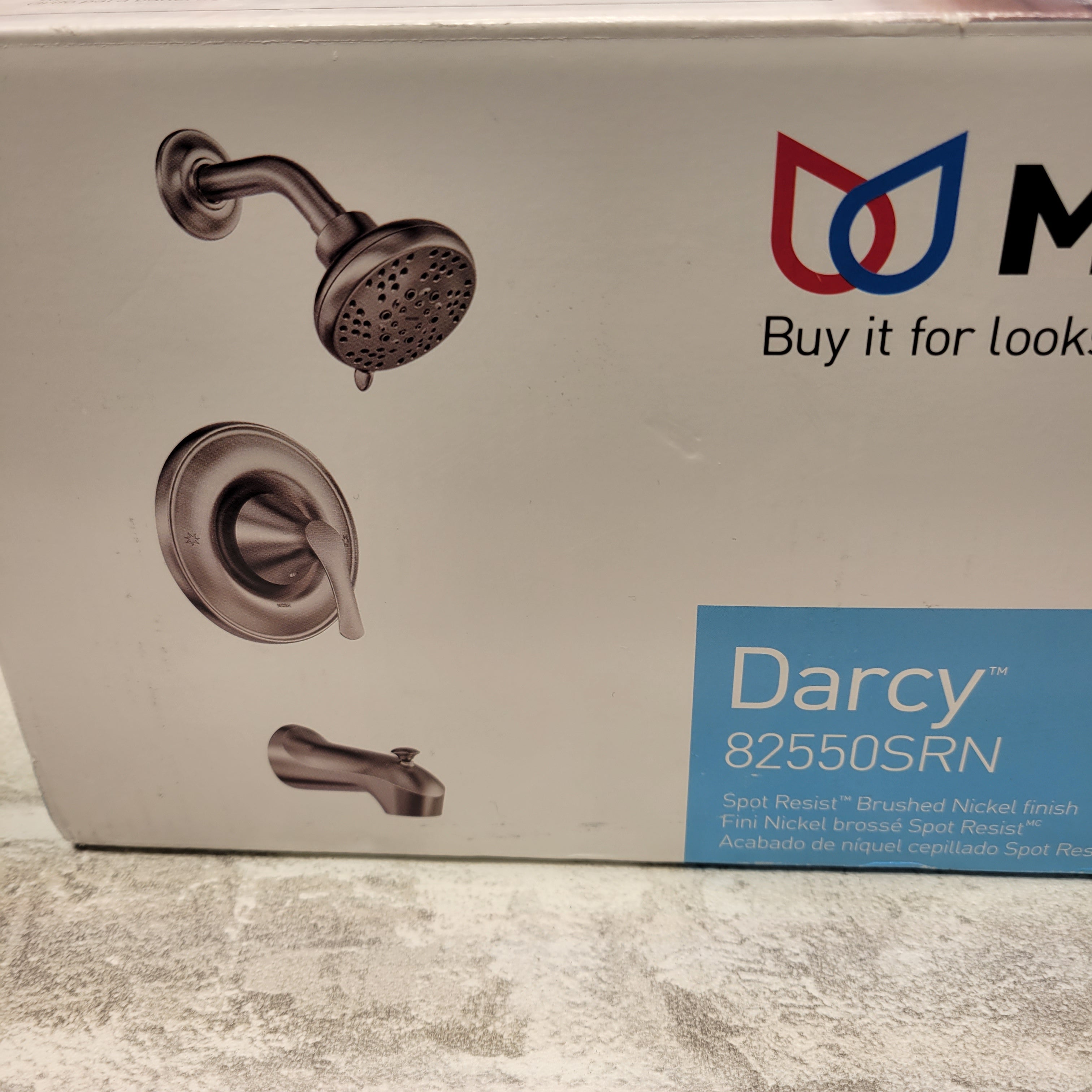 Moen Darcy Tub and Shower Faucet, Spot Resist Brushed Nickel (Valve Included) (7631552610542)