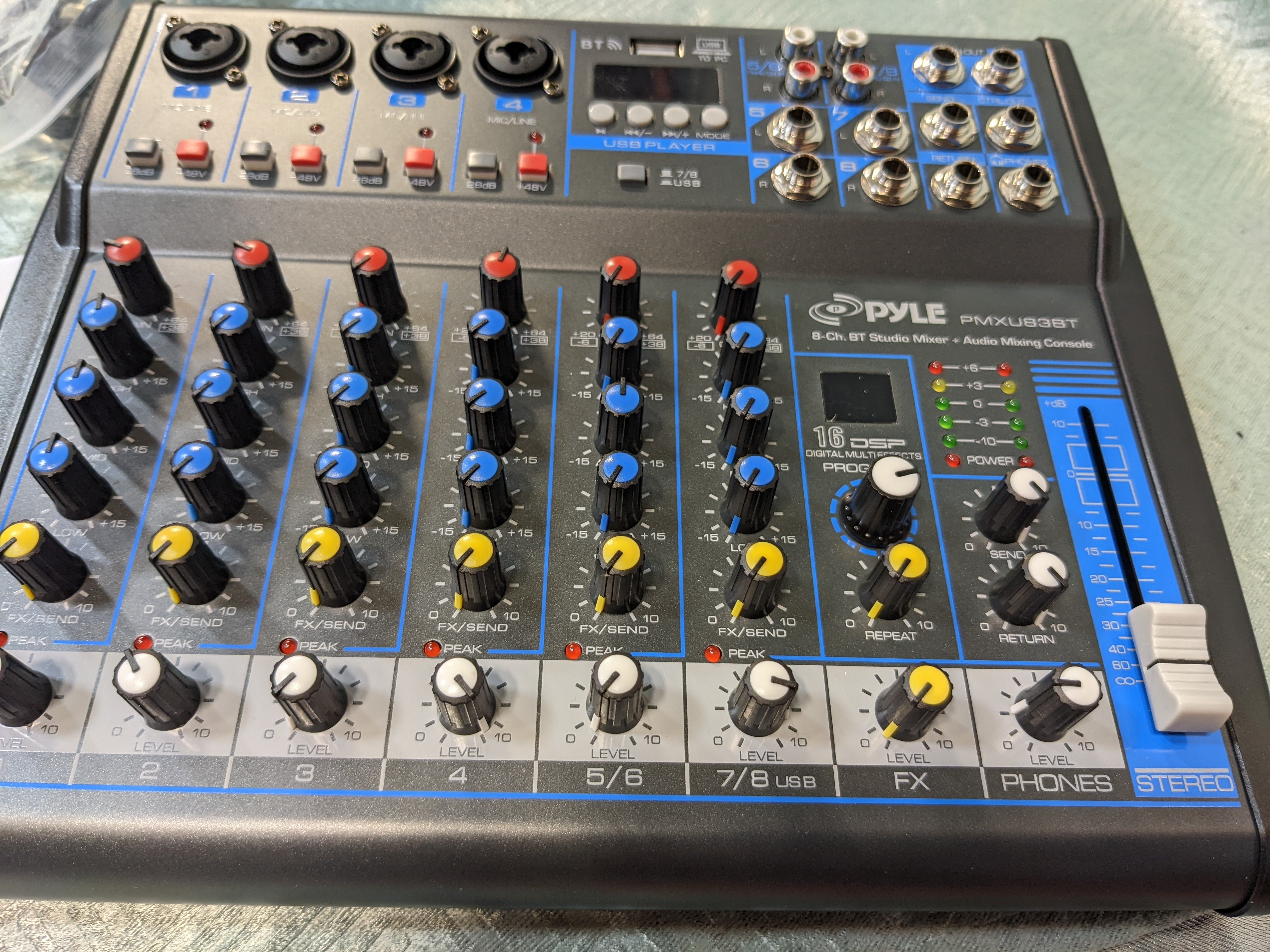 Pyle PMXU83BT 8Ch. Bt Studio Mixer & Audio Mixing Console