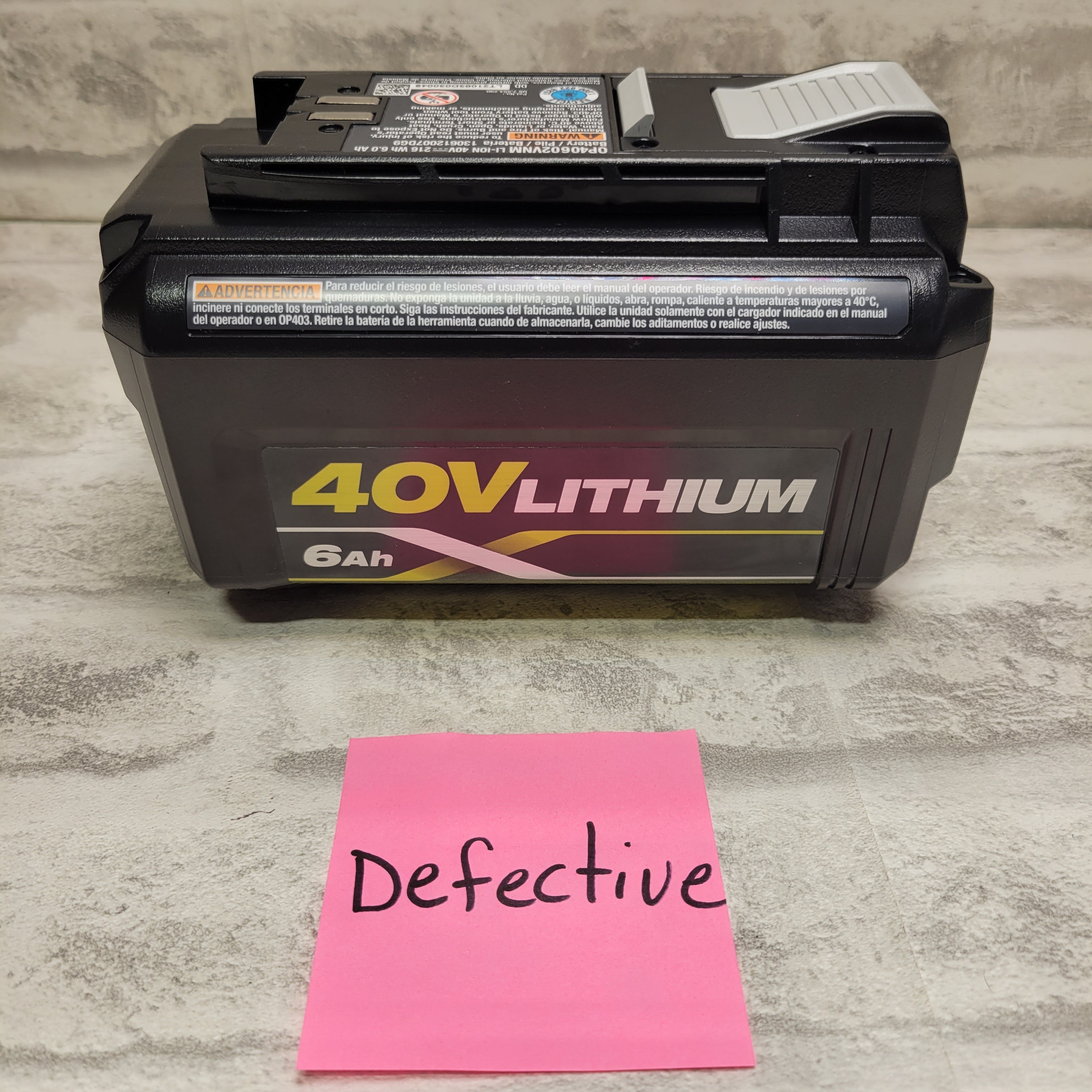 **NOT WORKING** RYOBI 40V Lithium-Ion 6.0 Ah High Capacity Battery (7694500724974)