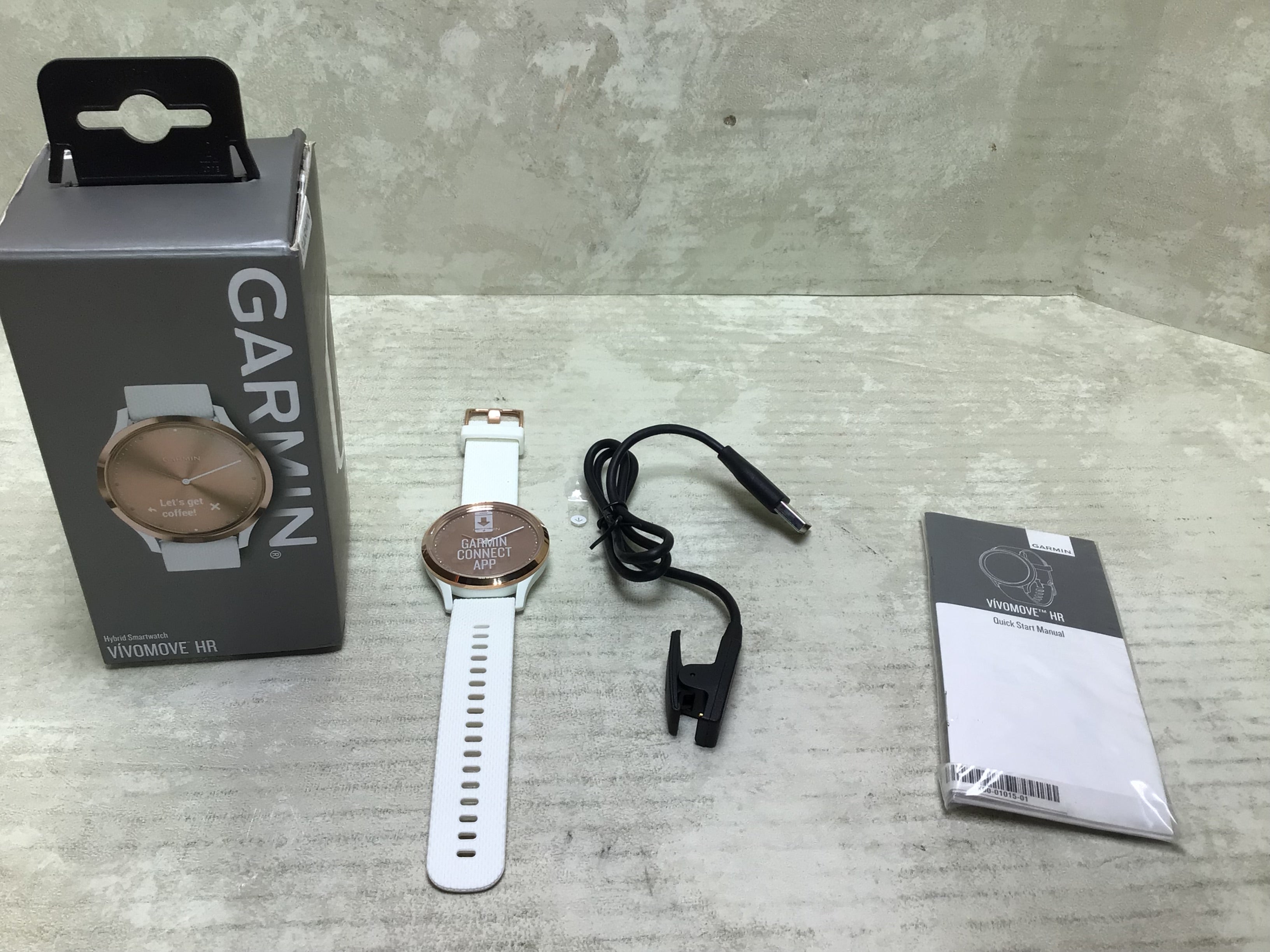 Garmin vivomove HR, Hybrid Smartwatch for Men and Women, White/Rose Gold (7680395313390)