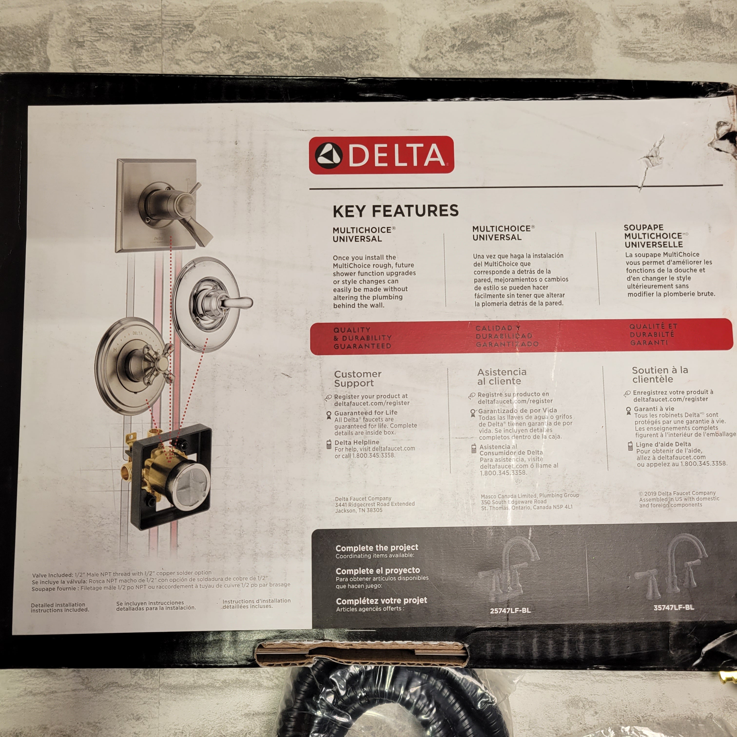 Delta Chamberlain SingleHandle 4Spray Shower Faucet in Matte Black