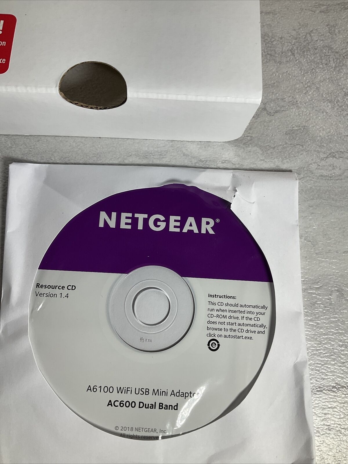 Netgear Wireless AC Adapter AC600 Dual Band Model A6100 Black (6922735485111)