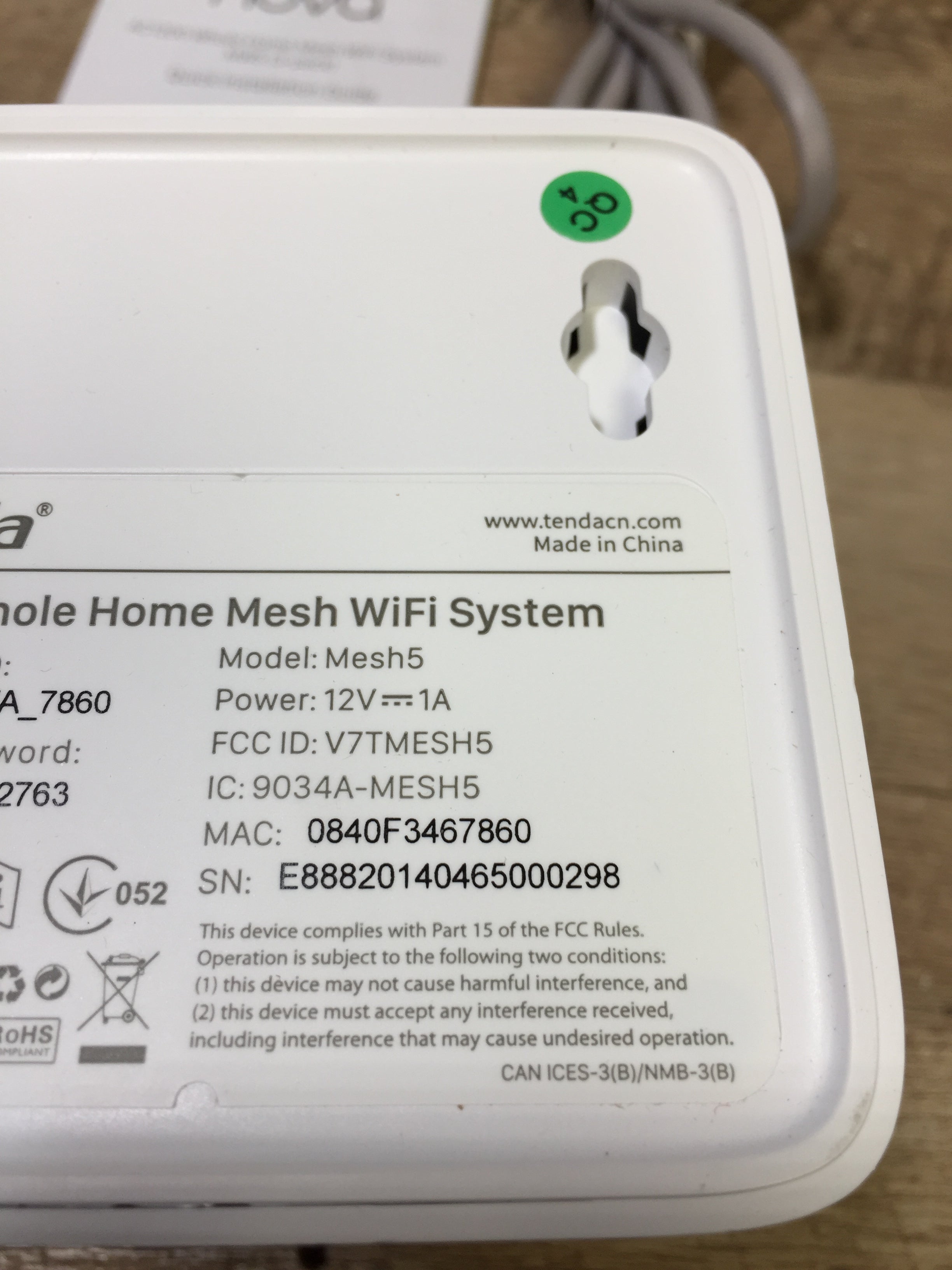 Tenda Nova Mesh WiFi System (MW5)-Up to 3500 sq.ft. Plug-in Design, 3-pack (6960110174391)