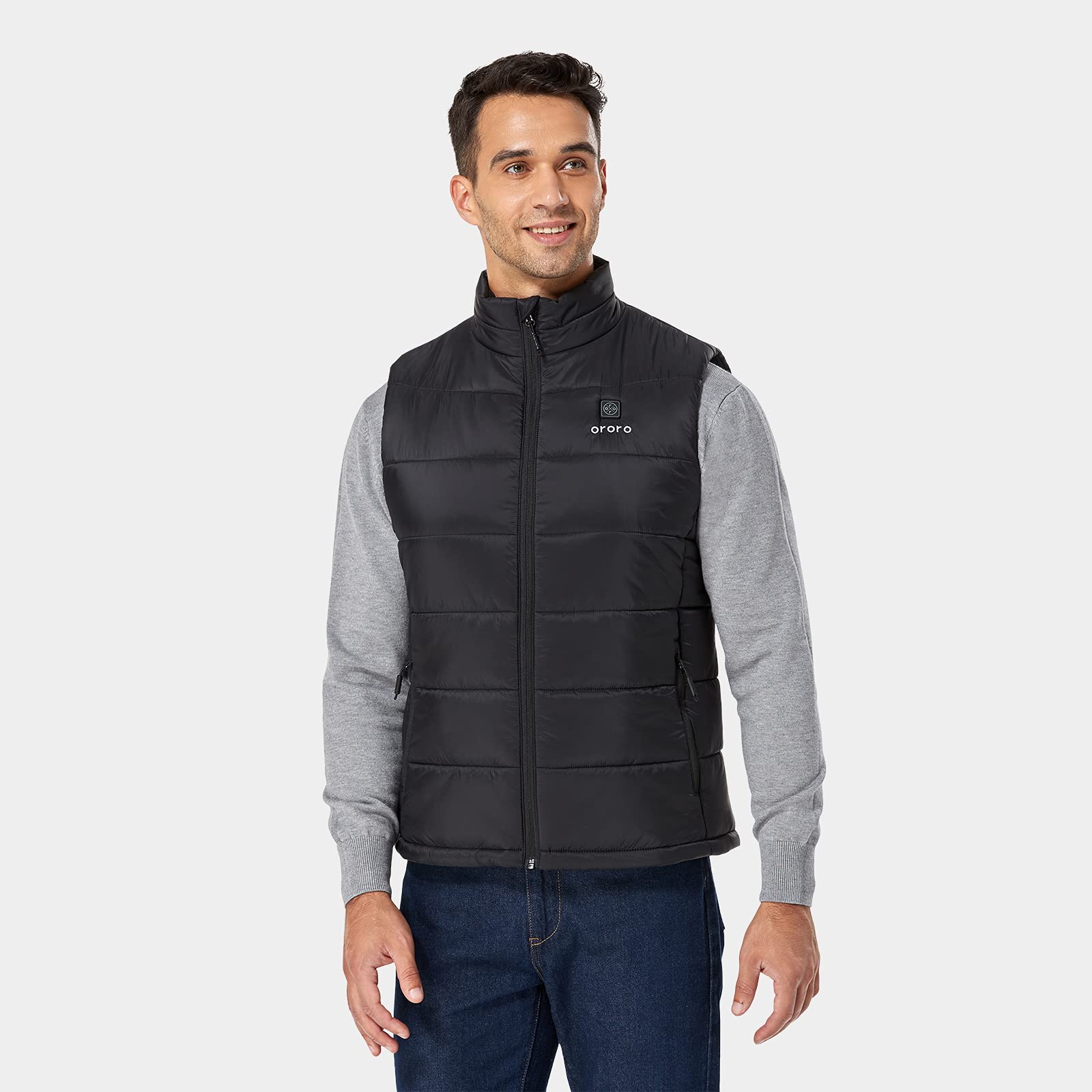 ORORO Men's Lightweight Heated Vest with Battery Pack - Large - Black (7527888224494)