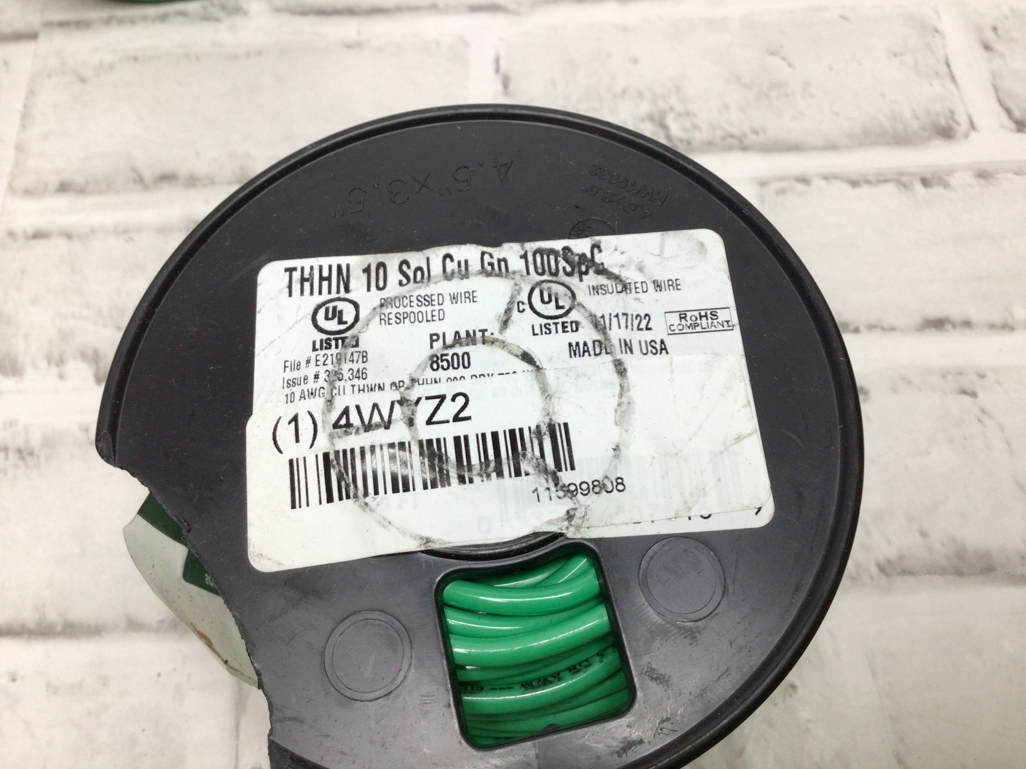 SOUTHWIRE 11599808 Building Wire 10AWG Green 400ft (100ft/spool) *SPOOL DAMAGE* (8138047946990)