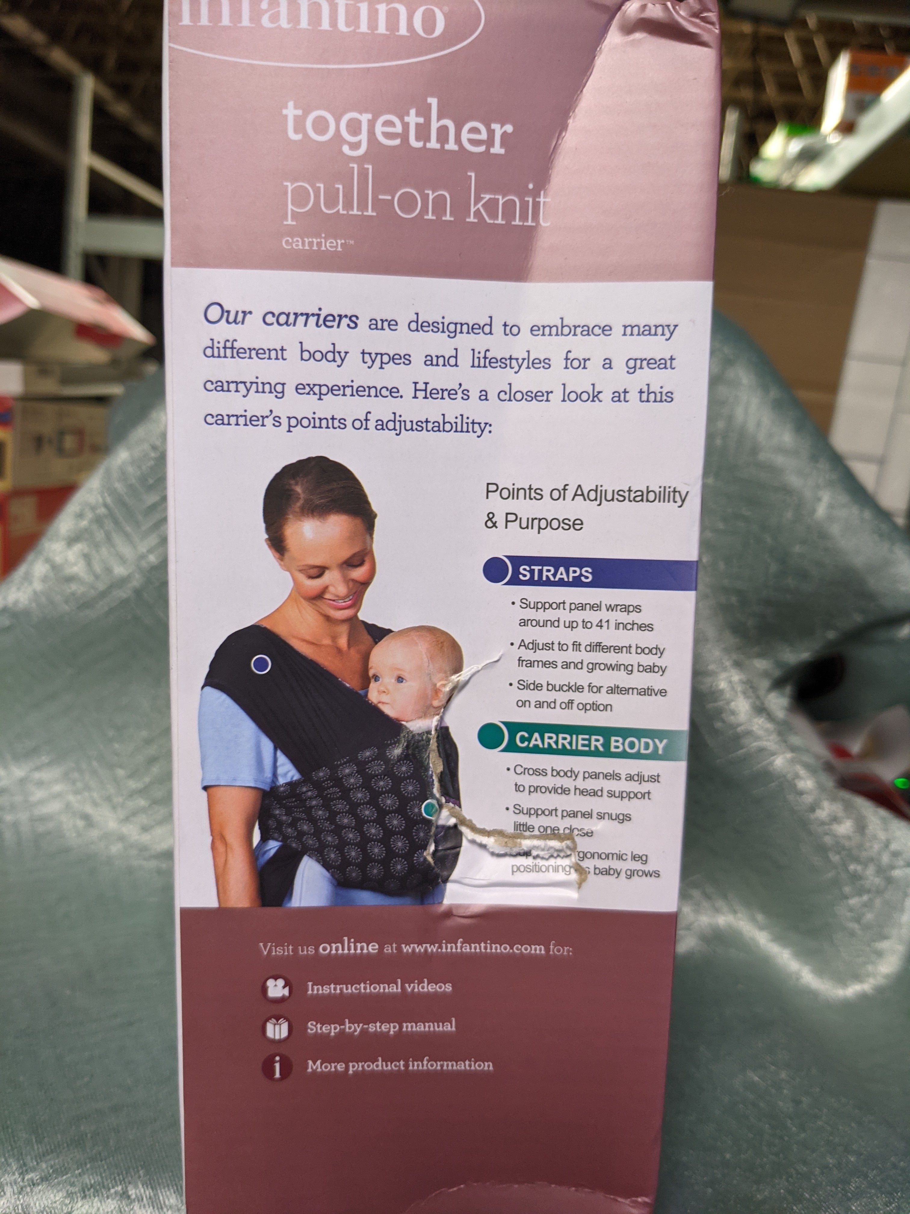 Infantino Together Pull on Knit Carrier Pull on Knit wrap Hybrid Car