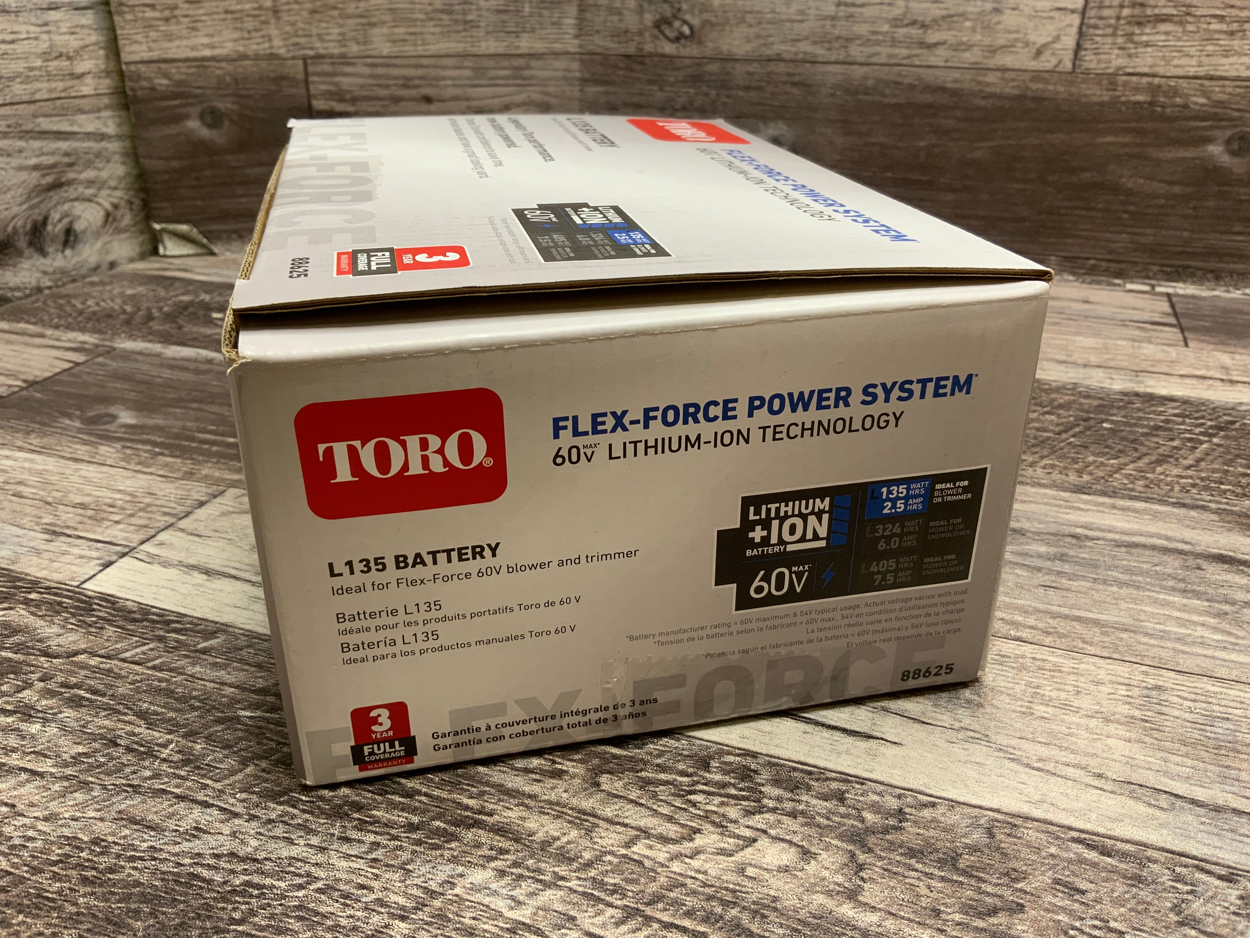 Toro Flex-Force Power System 60-Volt 2.5 Ah Lithium-Ion L135 Battery (8135976026350)