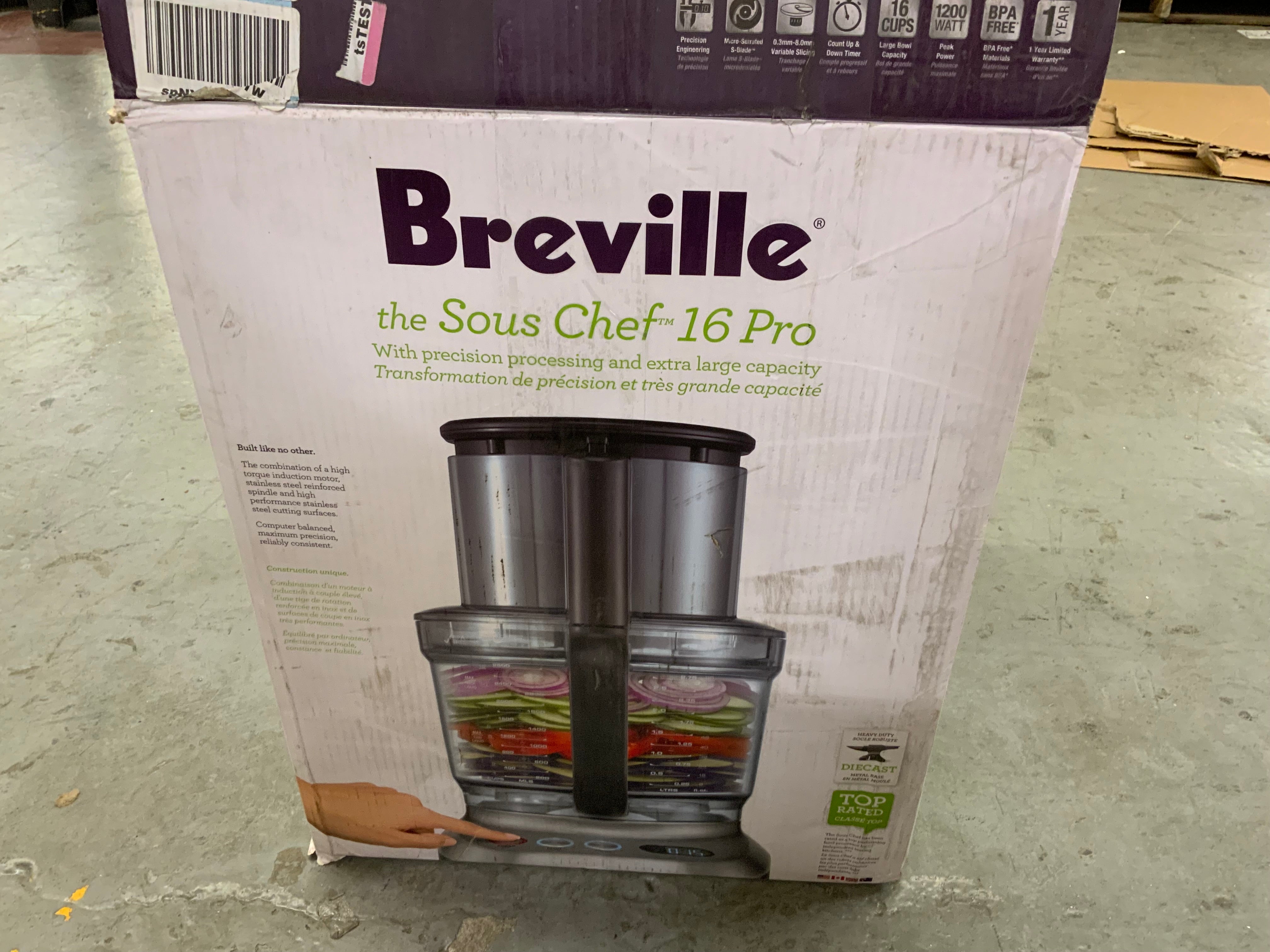 Breville Sous Chef Pro 16 Cup Food Processor, Brushed Stainless Steel, BFP800XL (8183286104302)