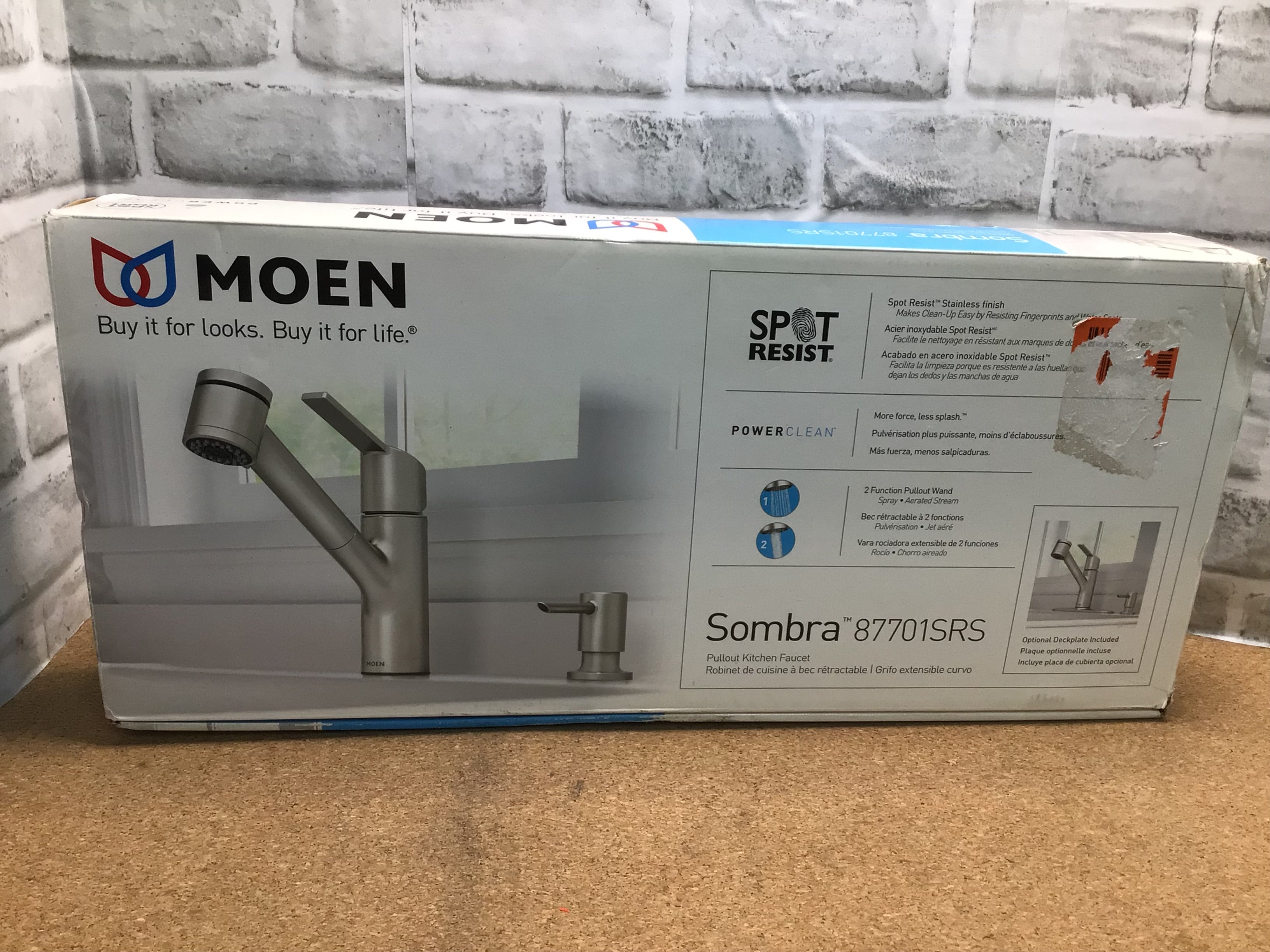 Moen 87701SRS Sombra Single-Handle Pull-Out Sprayer Kitchen Faucet (7962675708142)