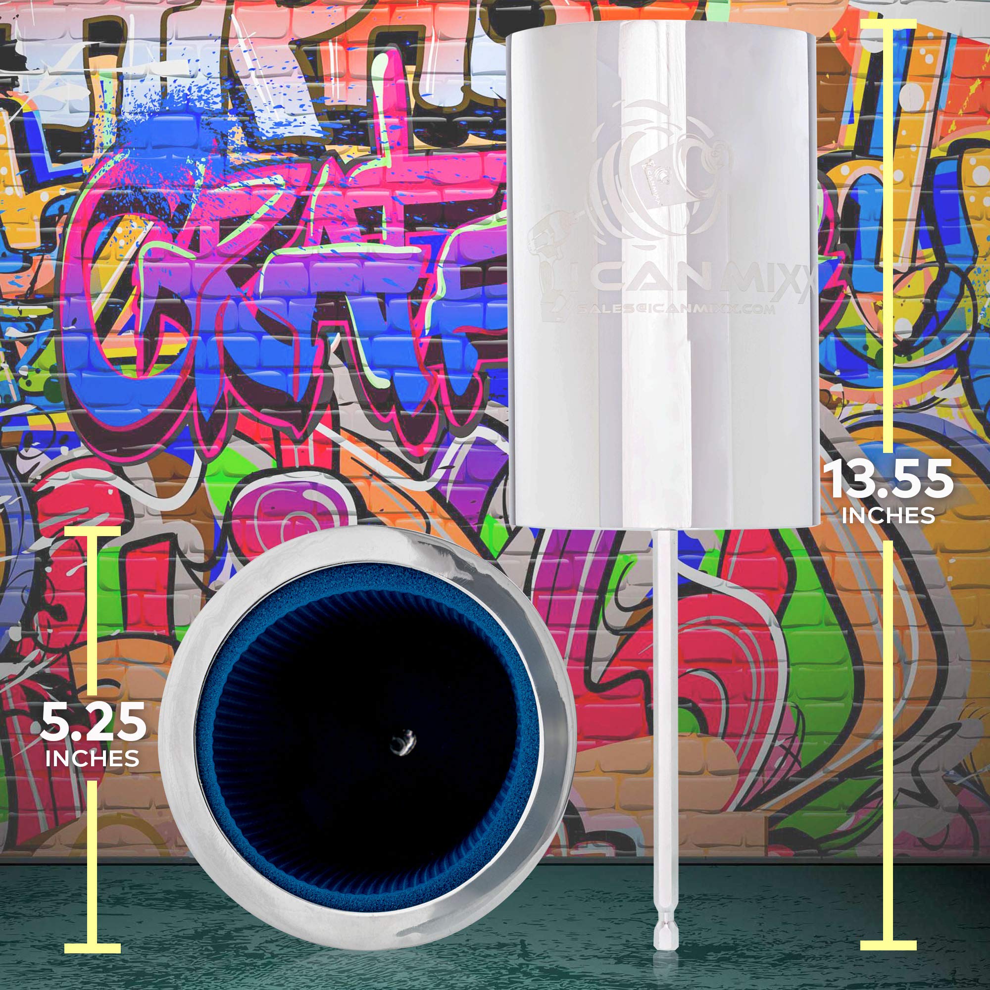 I CAN MIXX Spray Paint Can Mixer Drill Powered Stainless Steel Mixing