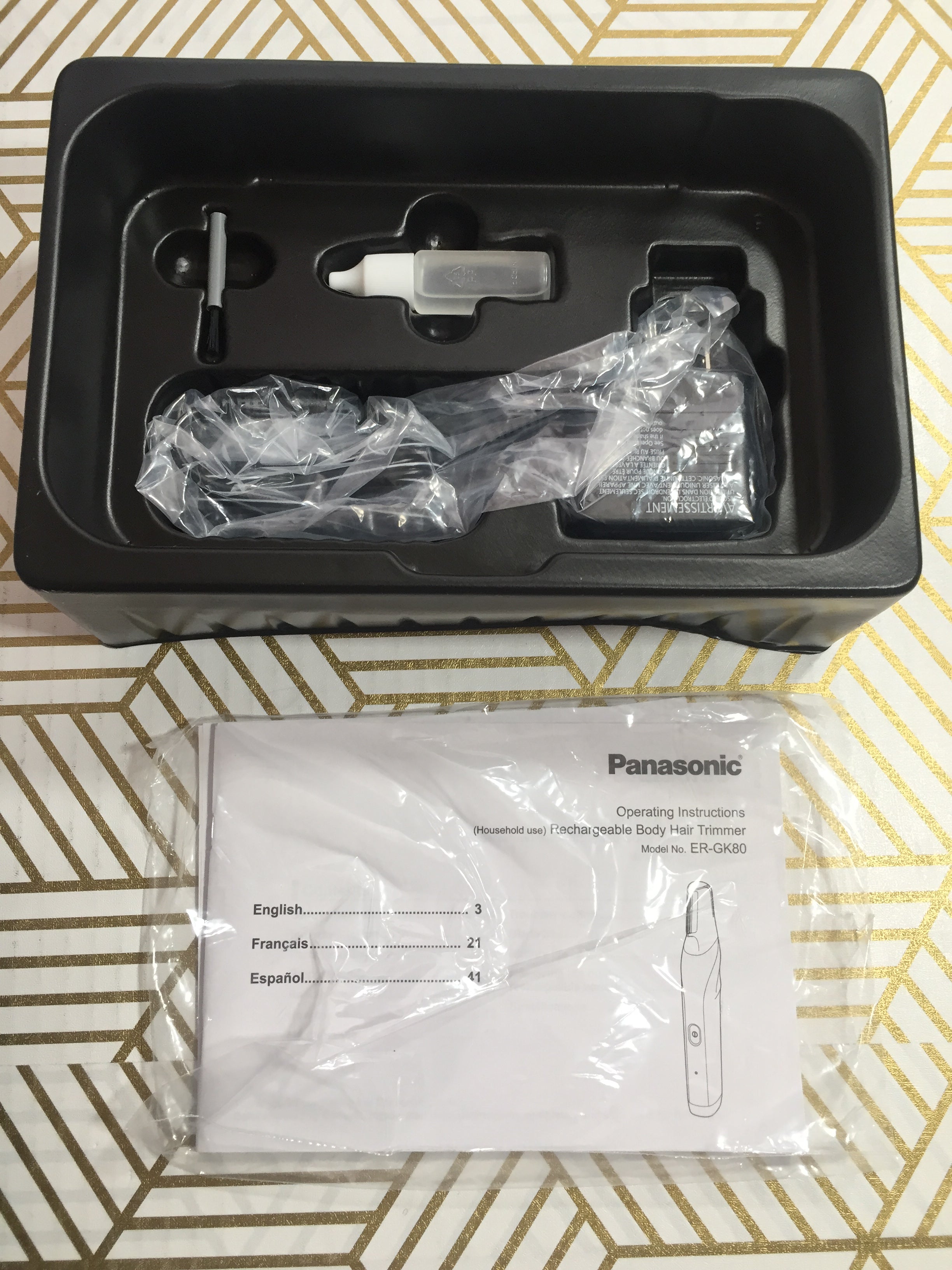 Panasonic Body Groomer Wet/Dry Cordless Electric ERGK80S (Black)
