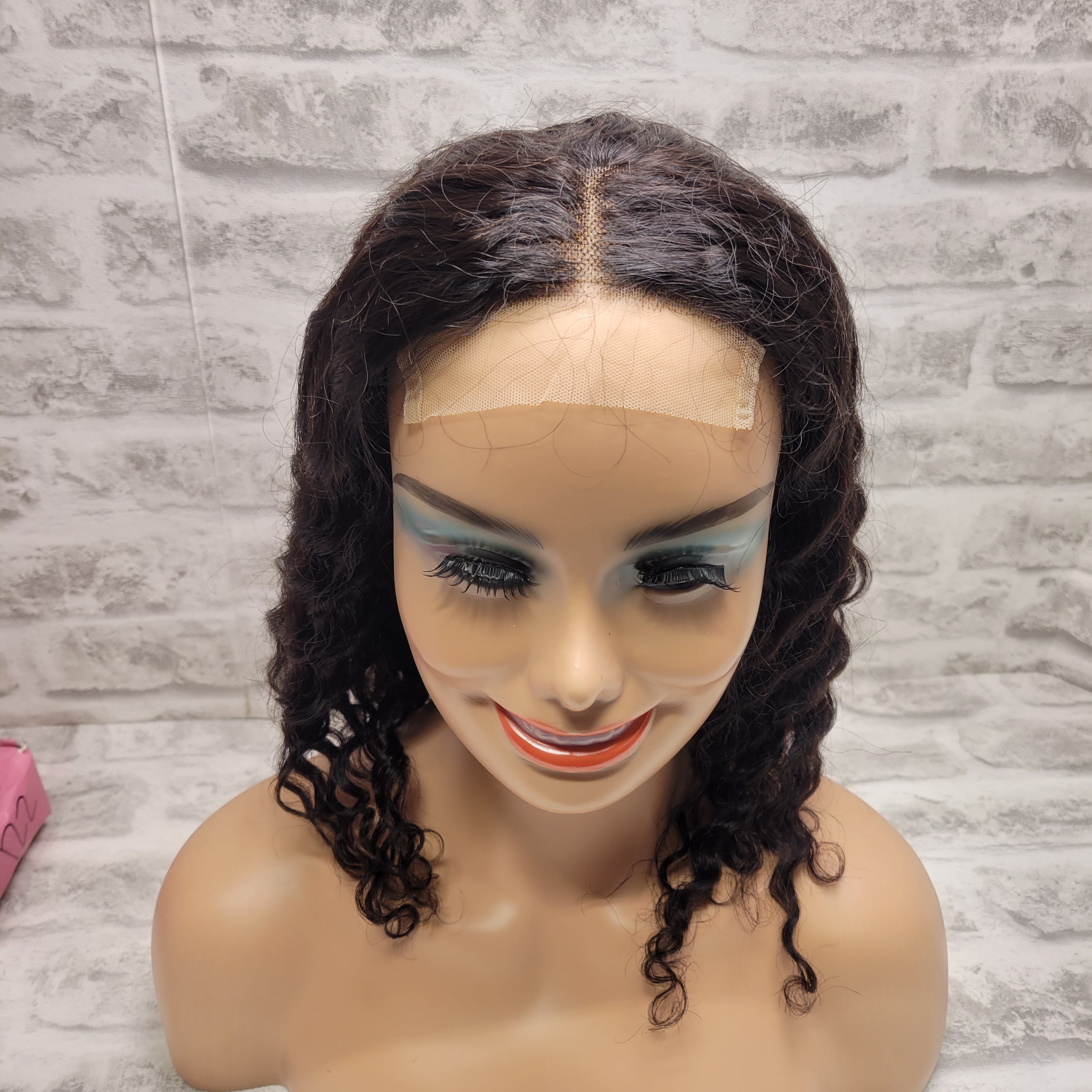 BLY Deep Wave Frontal Bob Wigs Human Hair Natural Hairline 14