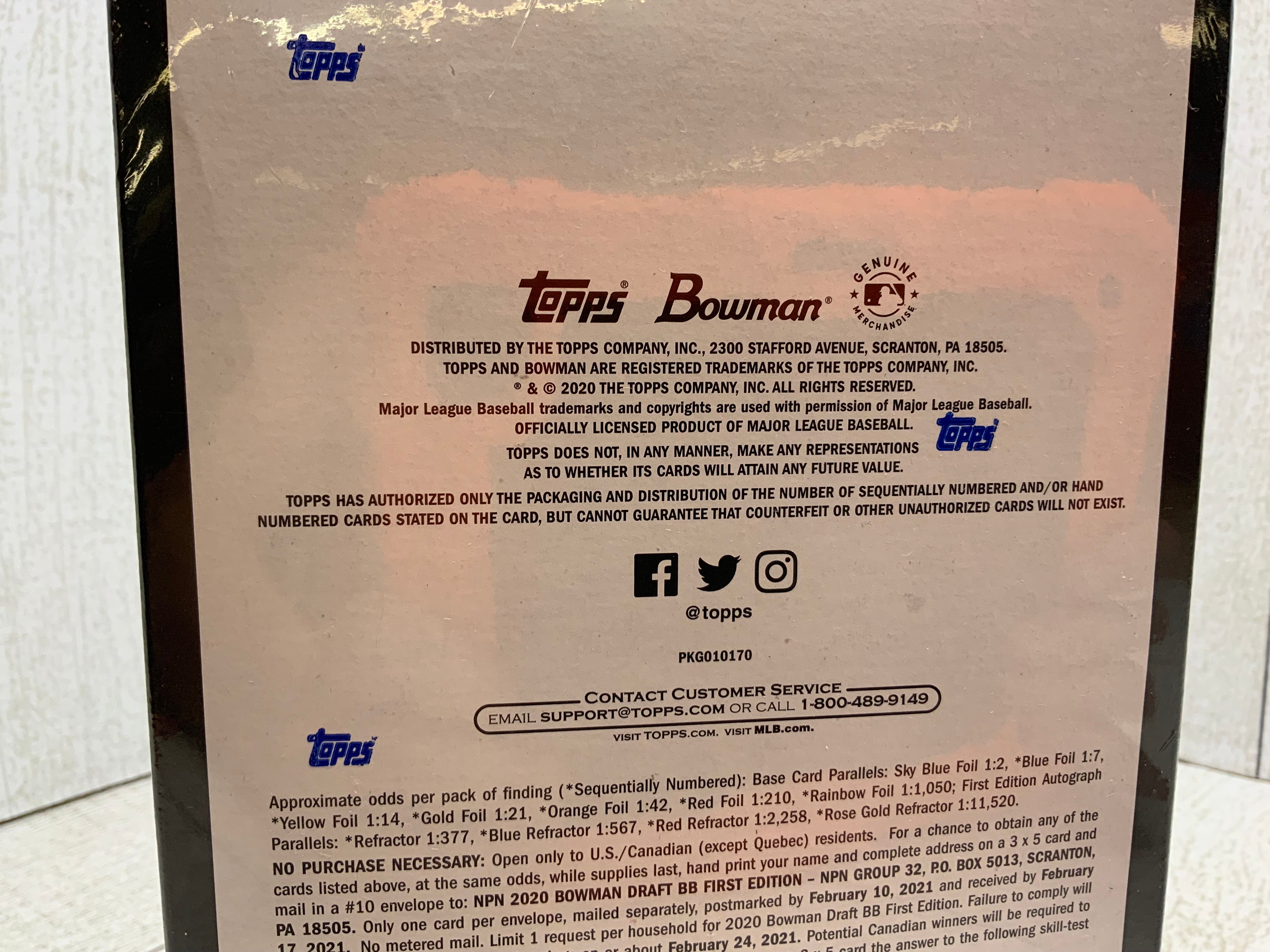 2020 Bowman Draft Trading Cards 1st Edition - Topps Box W/ 24 Packs Inside (8064480411886)