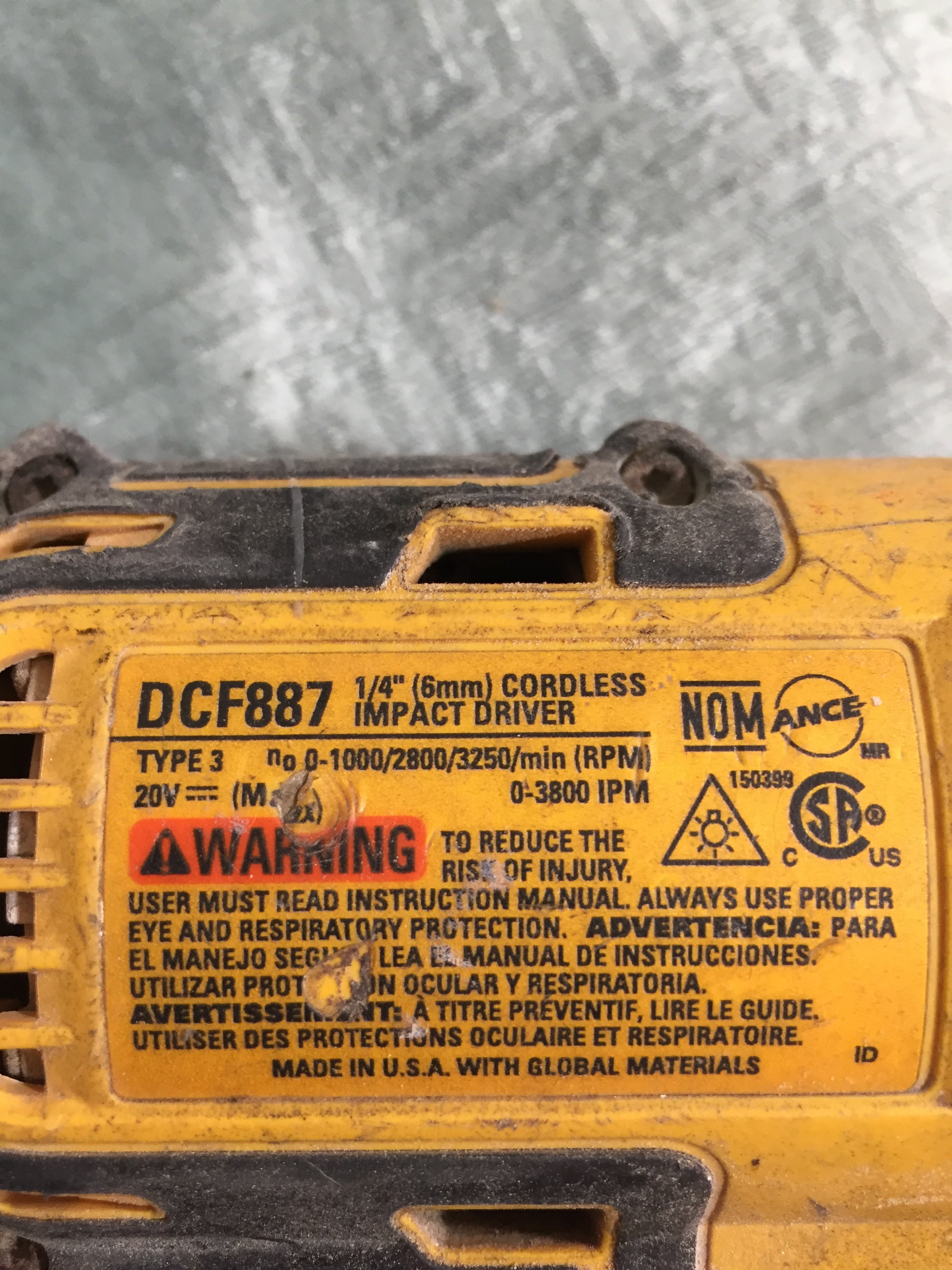 **PARTS ONLY** DEWALT DCF887 20V Impact Driver **DEFECTIVE** (7588153557230)