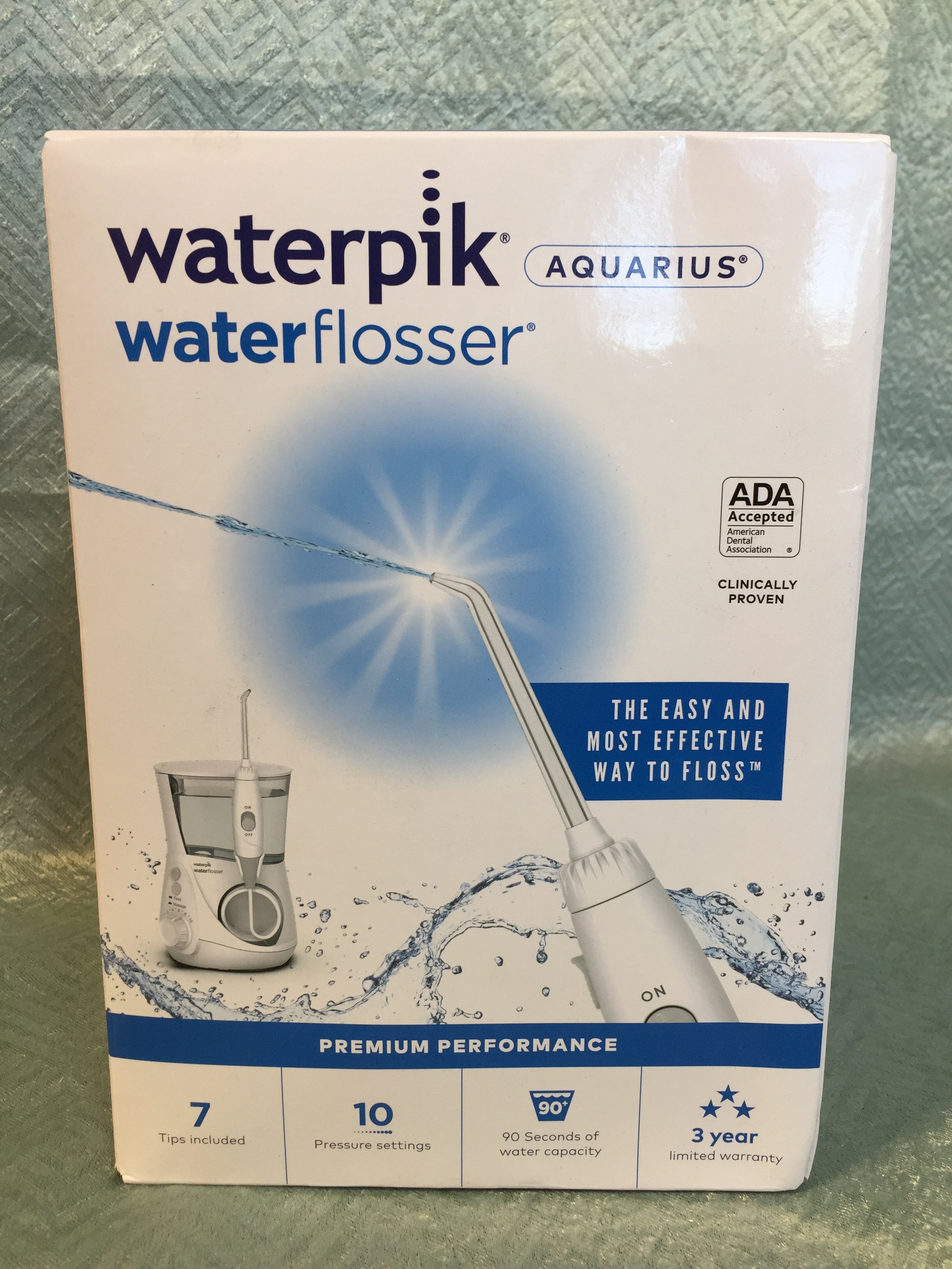 Waterpik Aquarius Water Flosser Professional 10 Settings, 7 Tips White WP-660 (7529082618094)