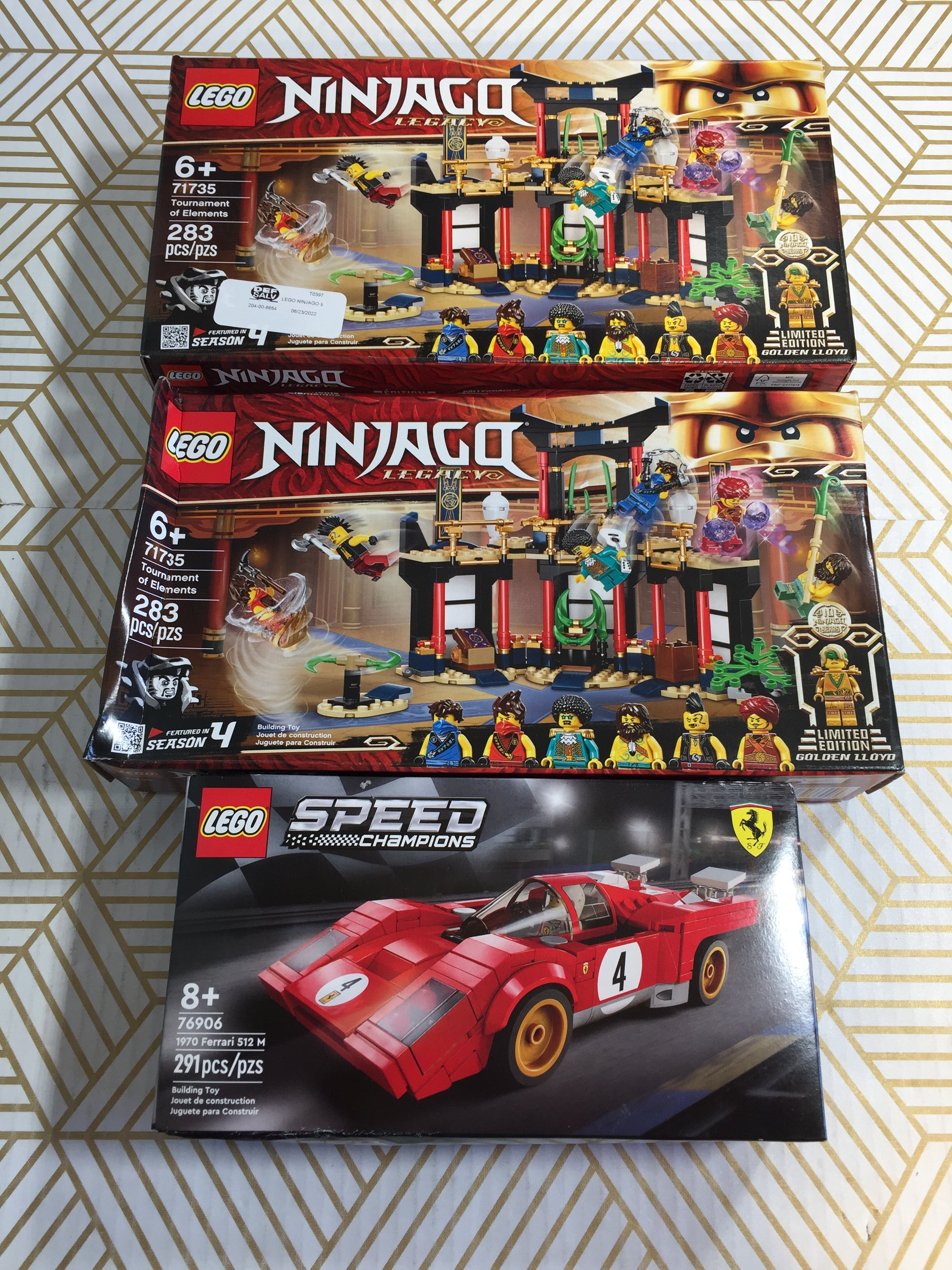 LEGO LOT - 2 LEGO NINJAGO 71735 & 1 LEGO SPEED 76906 - SEALED (7922911084782)