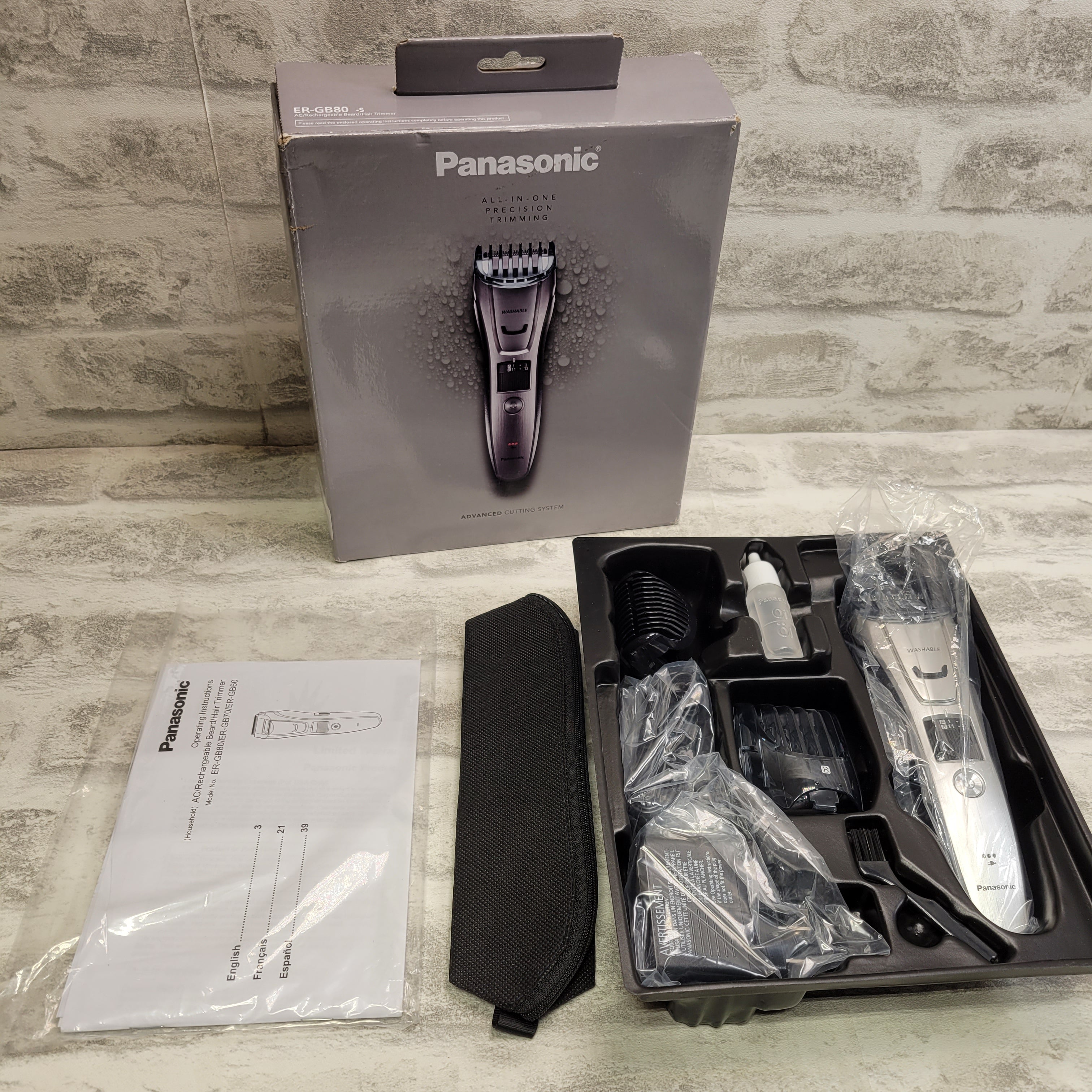 Panasonic Multigroom Beard Trimmer Kit, ER-GB80-S, Silver (7578137788654)