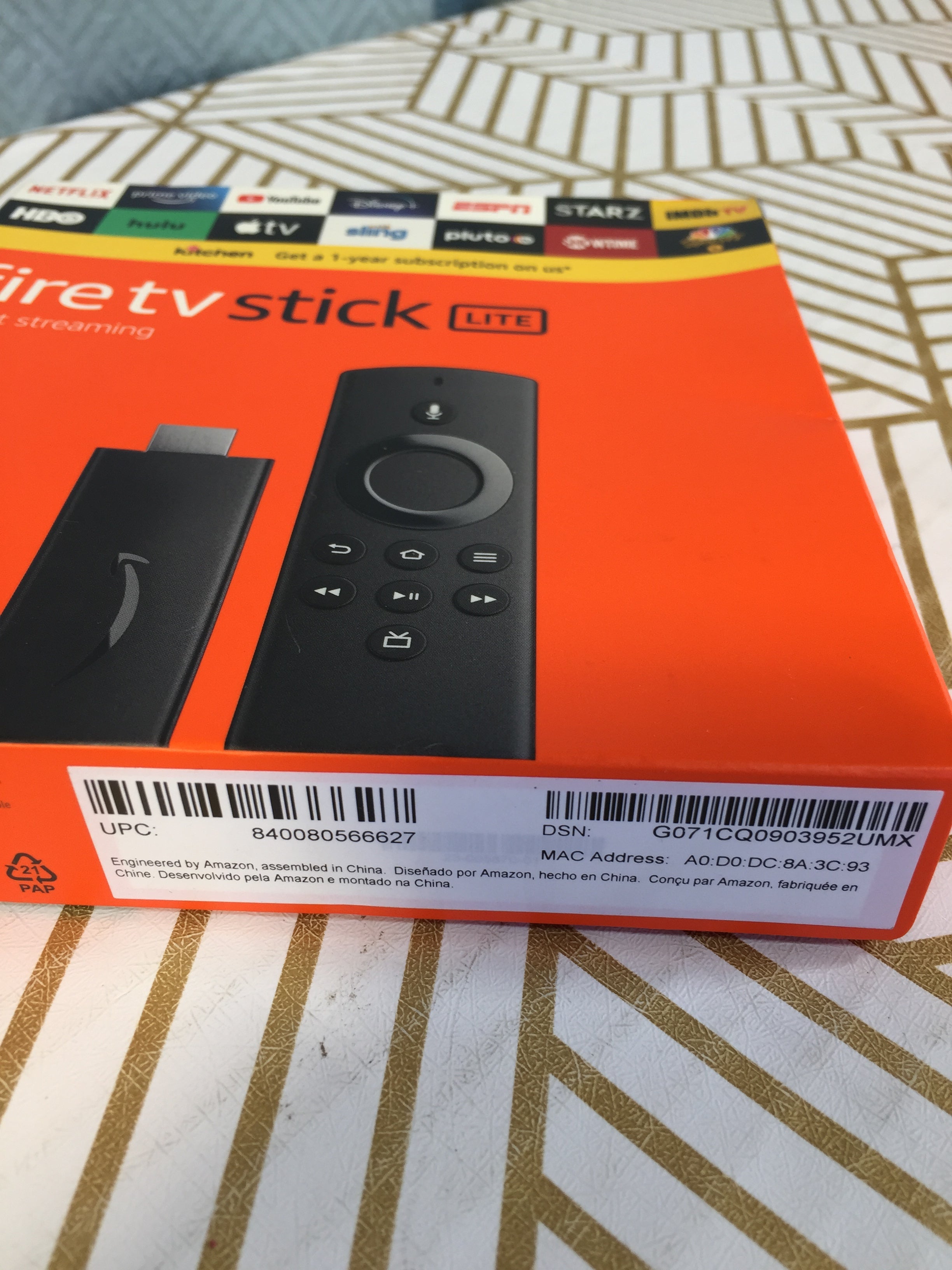Fire TV Stick LITE with Voice Remote, HD Streaming Device **SEALED** (7763793936622)
