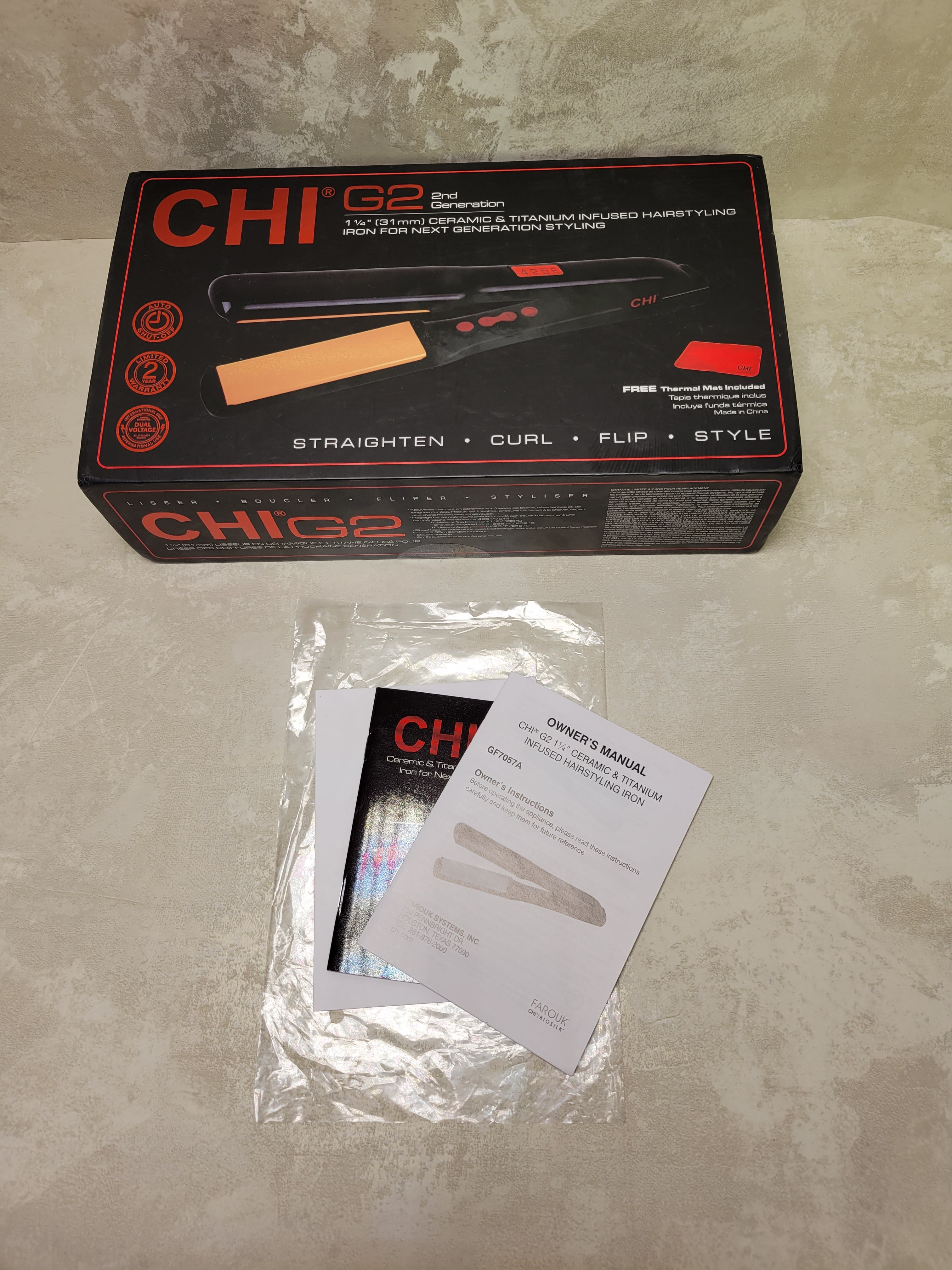 CHI G2 Professional Hair Straightener Flat Iron | 1 1/4